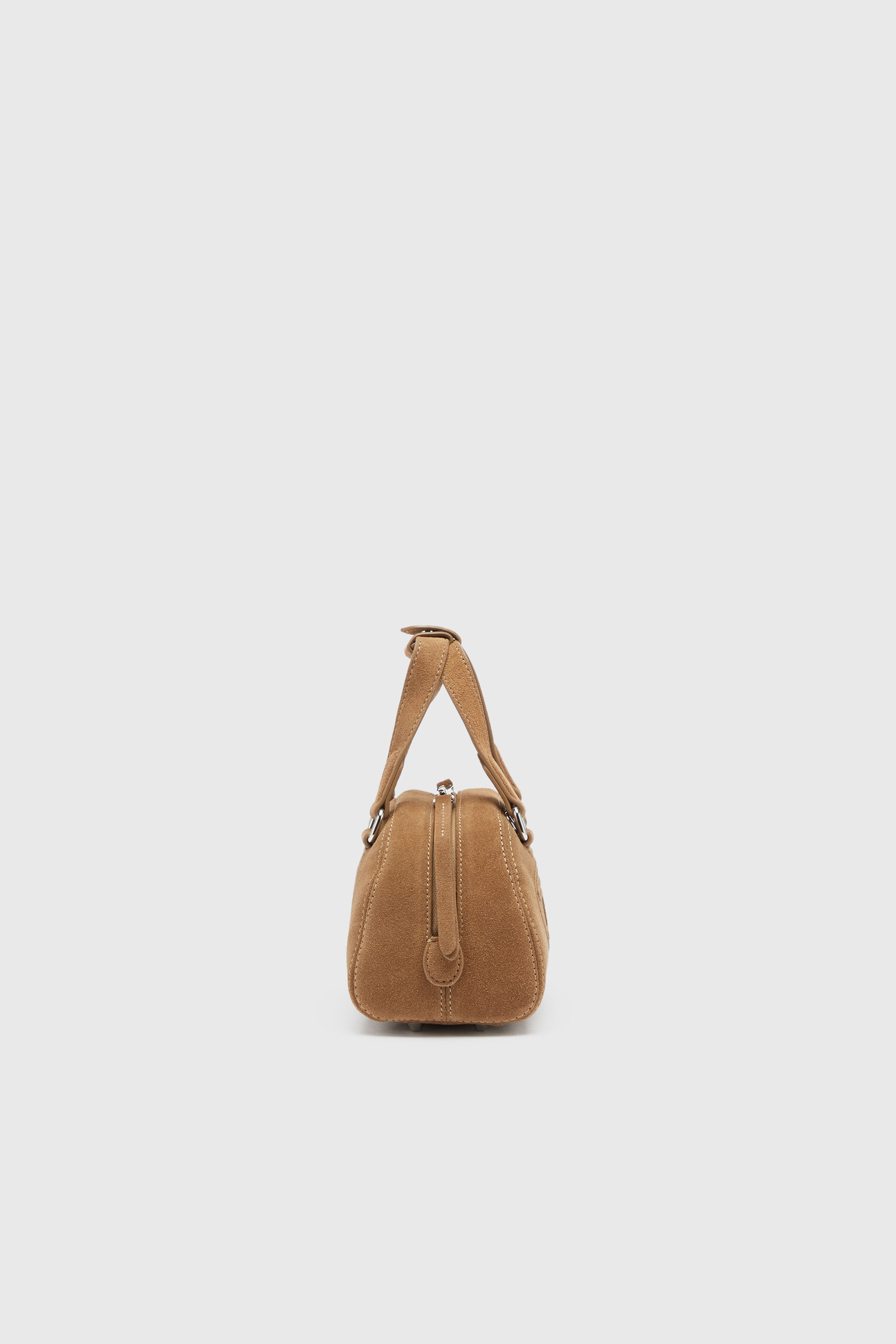 Diesel - 1DR DOME CROSSBODY, Unisex 1DR Dome-Kleine-Bowlingtasche aus Veloursleder in Beige - 3