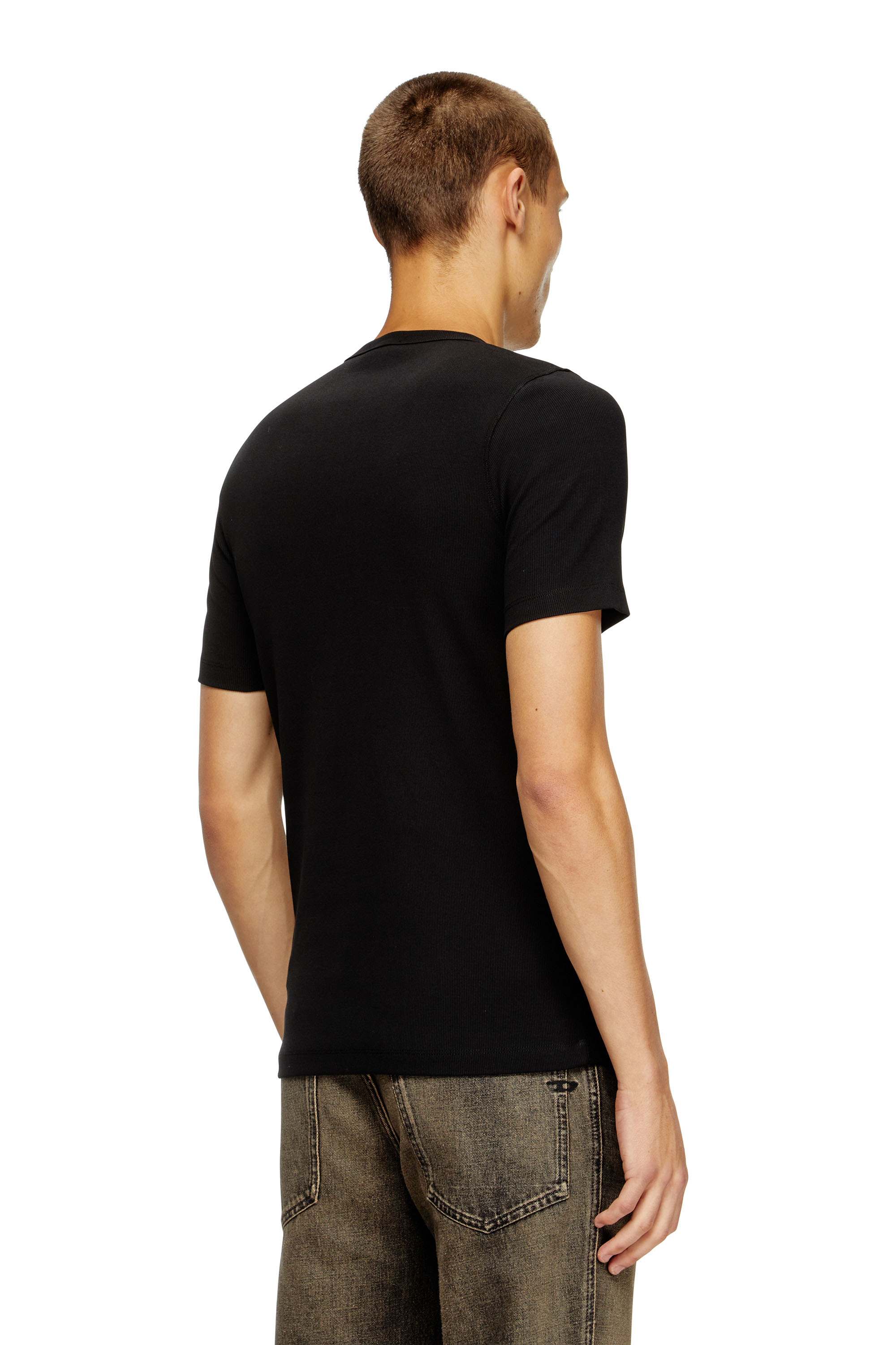 Diesel - D-RIBBER-N, Herren T-Shirt mit D-Patch in Schwarz - 4