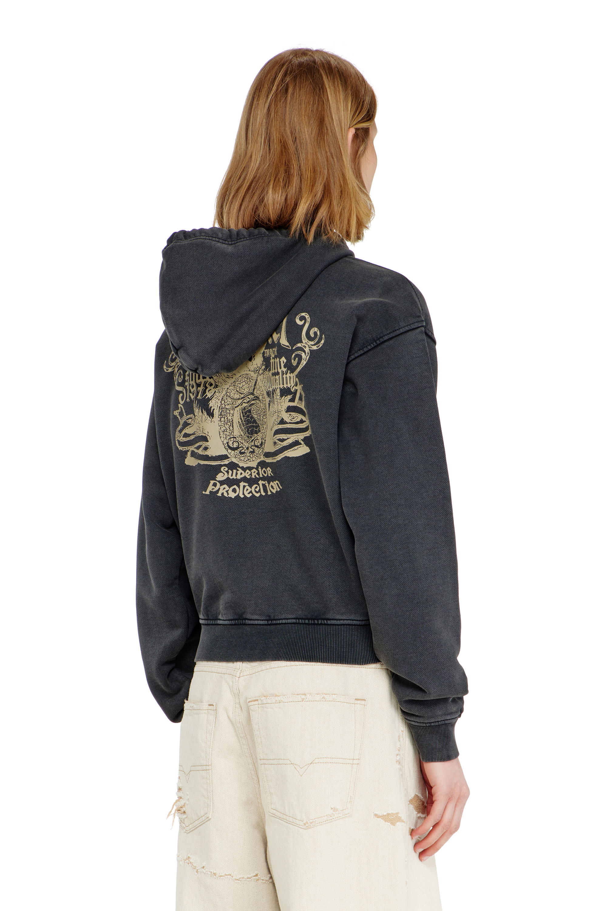 Diesel - F-PHOENY, Damen Hoodie mit Prints und Strasssteinen in null - 4