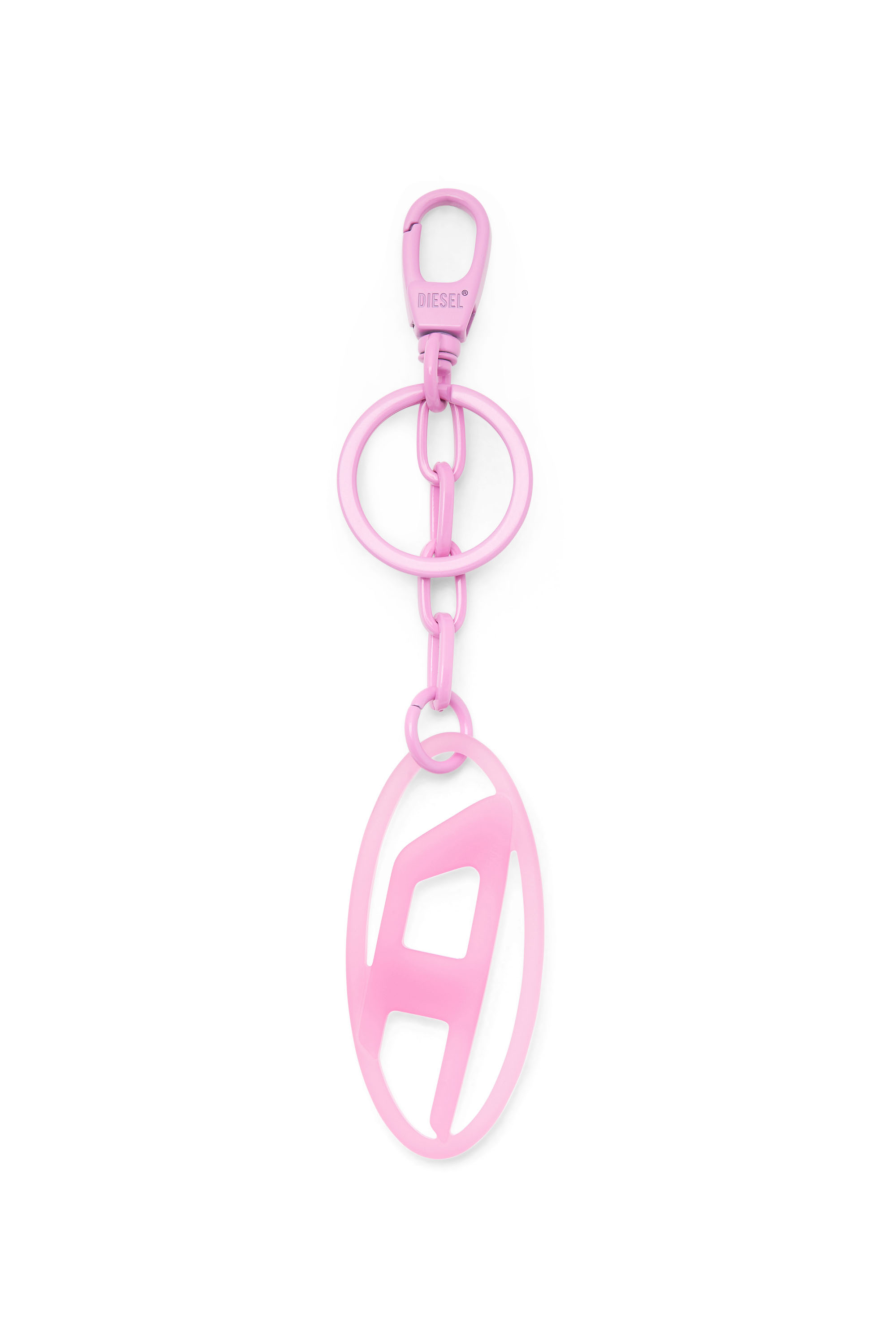 Diesel - OVAL D CHARM, Unisex Ovaler D-Anh&auml;nger/Schl&uuml;sselring aus Metall und Harz in Rosa - 2