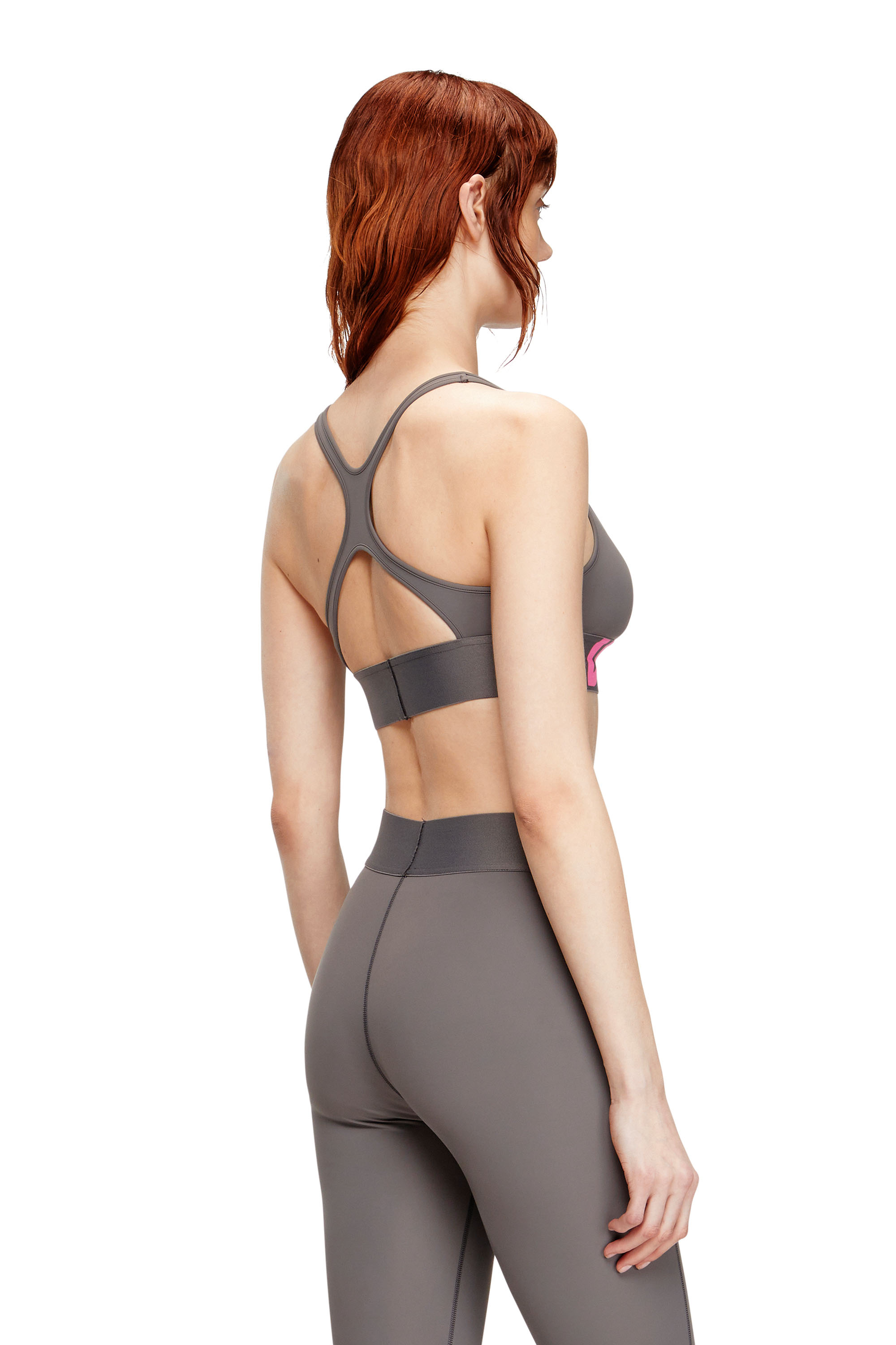 Diesel - ALLISON-D-POP, Damen Sport-BH aus Mikrofaser mit Cut-off-Logo in Grau - 3