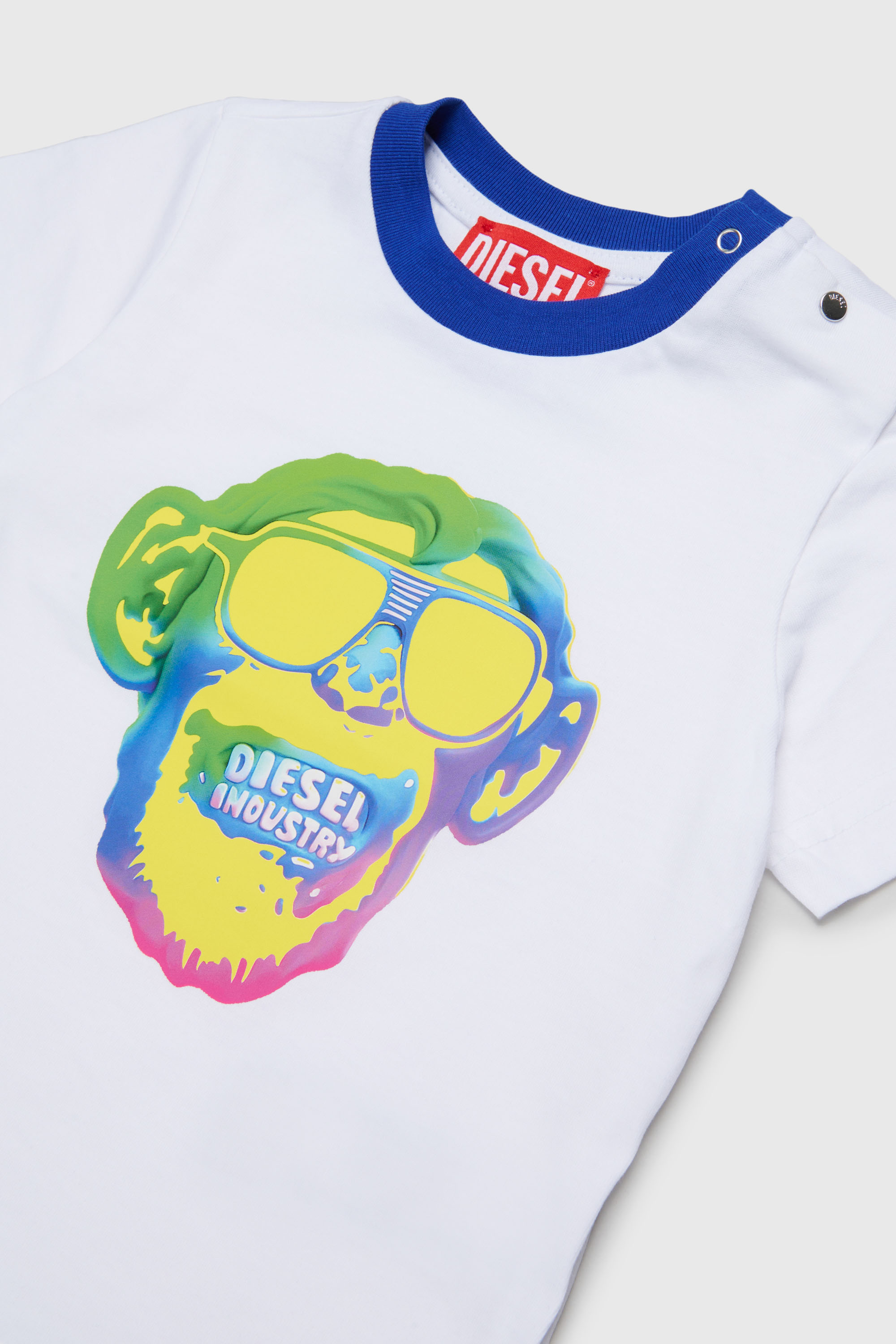 Diesel - TOKEYB, Herren Baumwoll-T-Shirt mit Affenprint in Wei&szlig; - 3