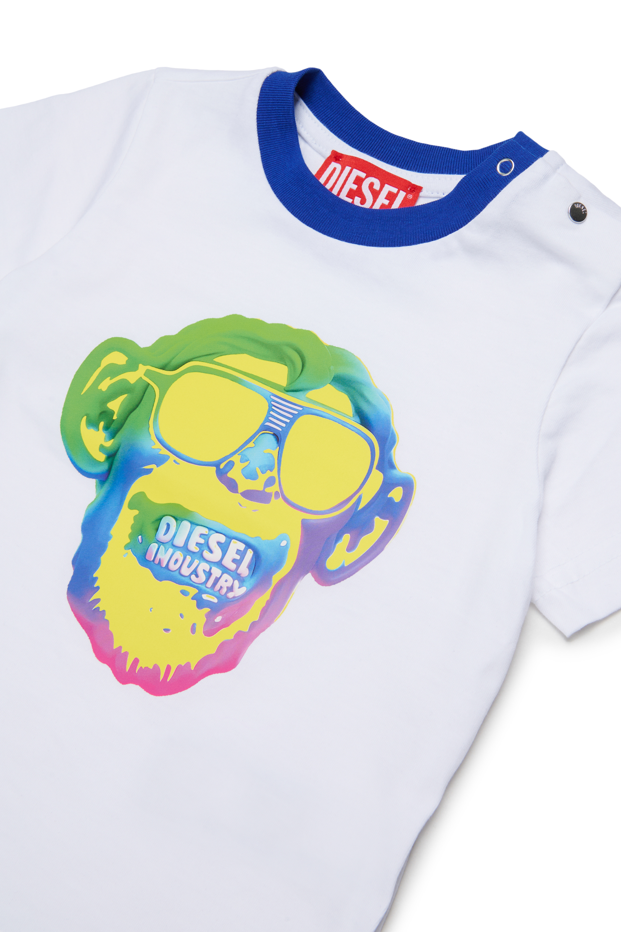 Diesel - TOKEYB, Herren Baumwoll-T-Shirt mit Affenprint in Wei&szlig; - 3