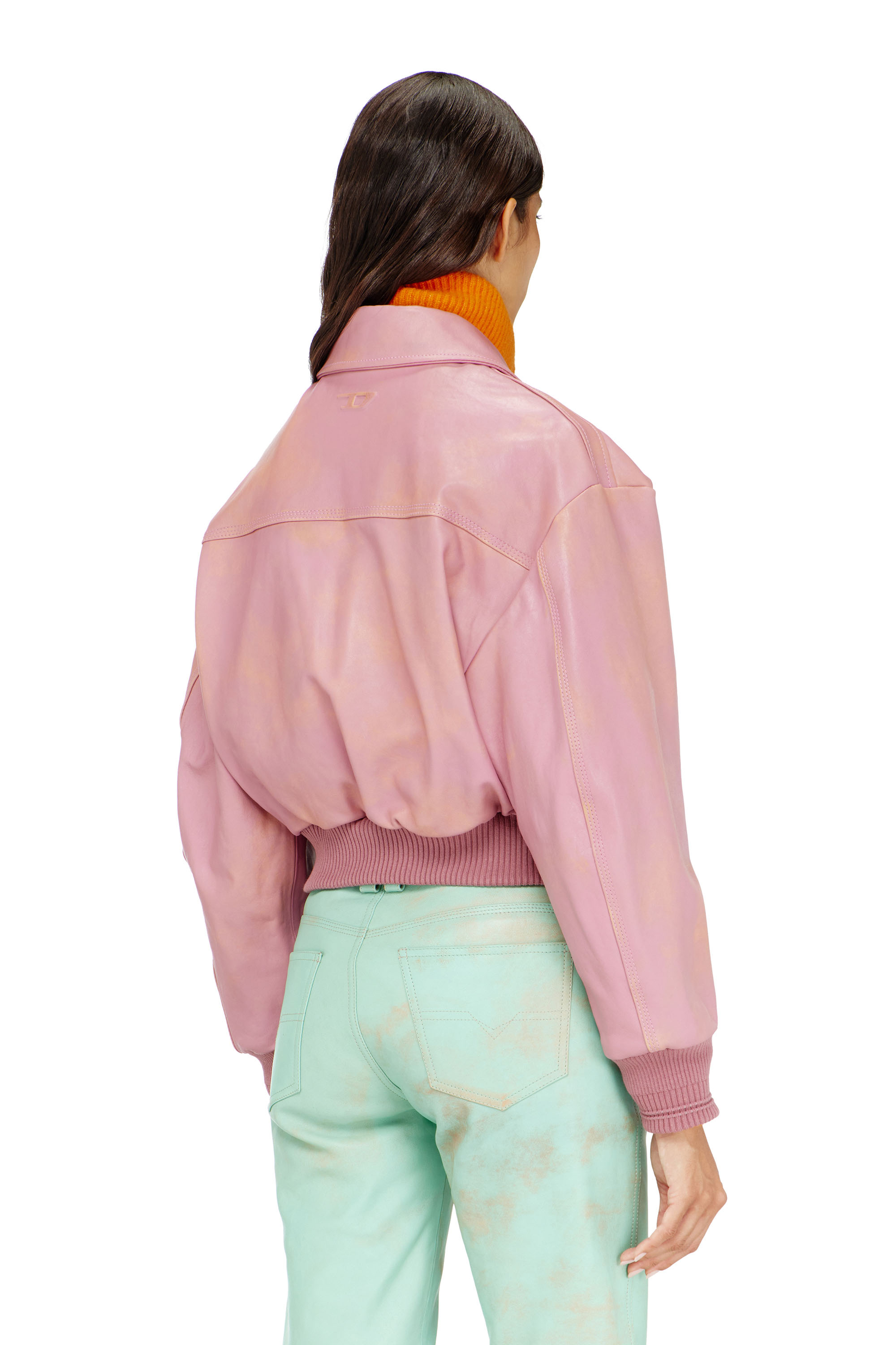 Diesel - L-AVIA, Damen Aviator-Jacke aus behandeltem Leder in null - 3
