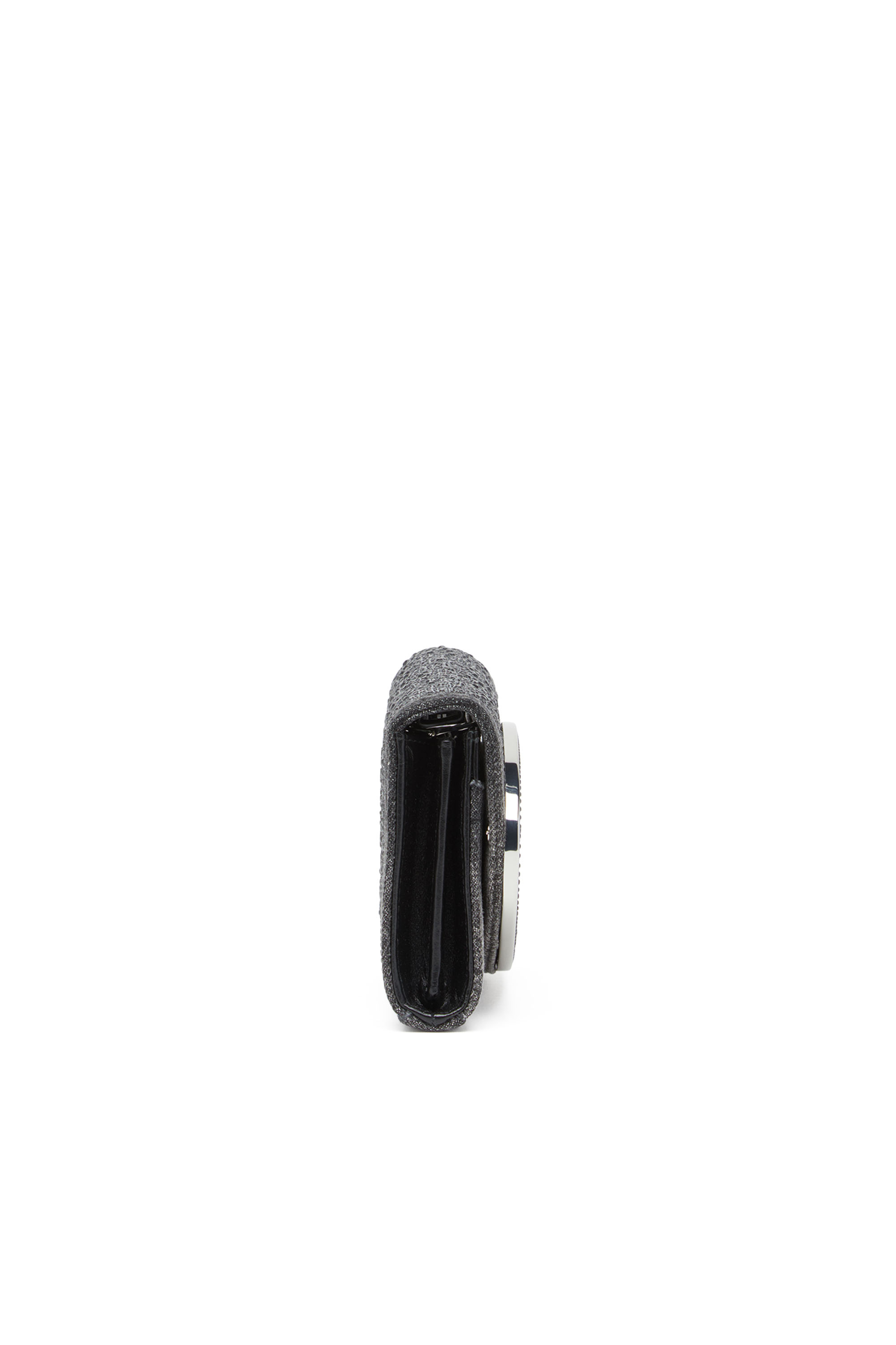 Diesel - 1DR WALLET STRAP, Woman Wallet purse in crystal denim in Black - Image 4