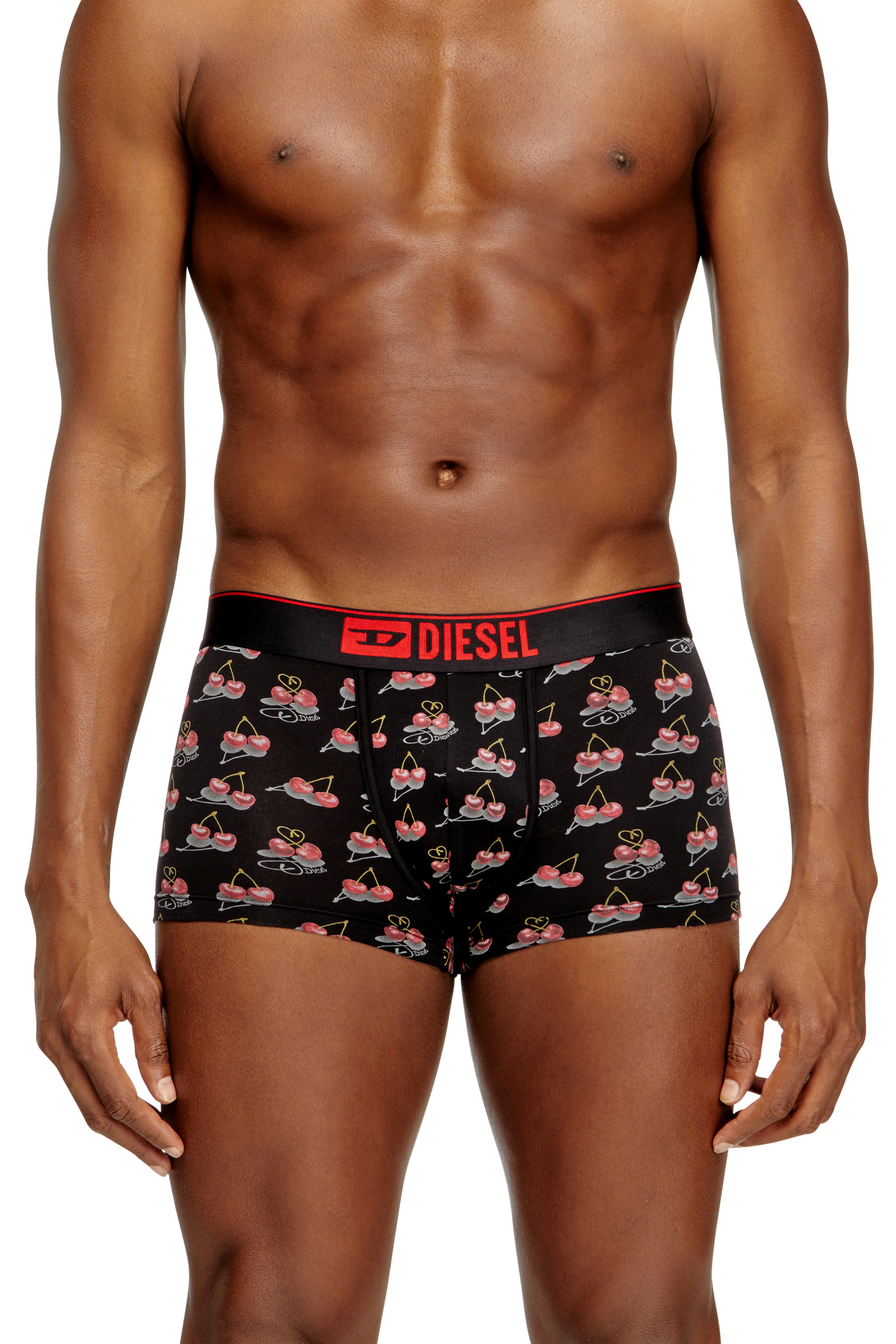 Diesel - DAMIEN-GFT-3PACK, Herren 3er-Pack Boxershorts mit Kirschherz-Muster in Schwarz/Rot - 1