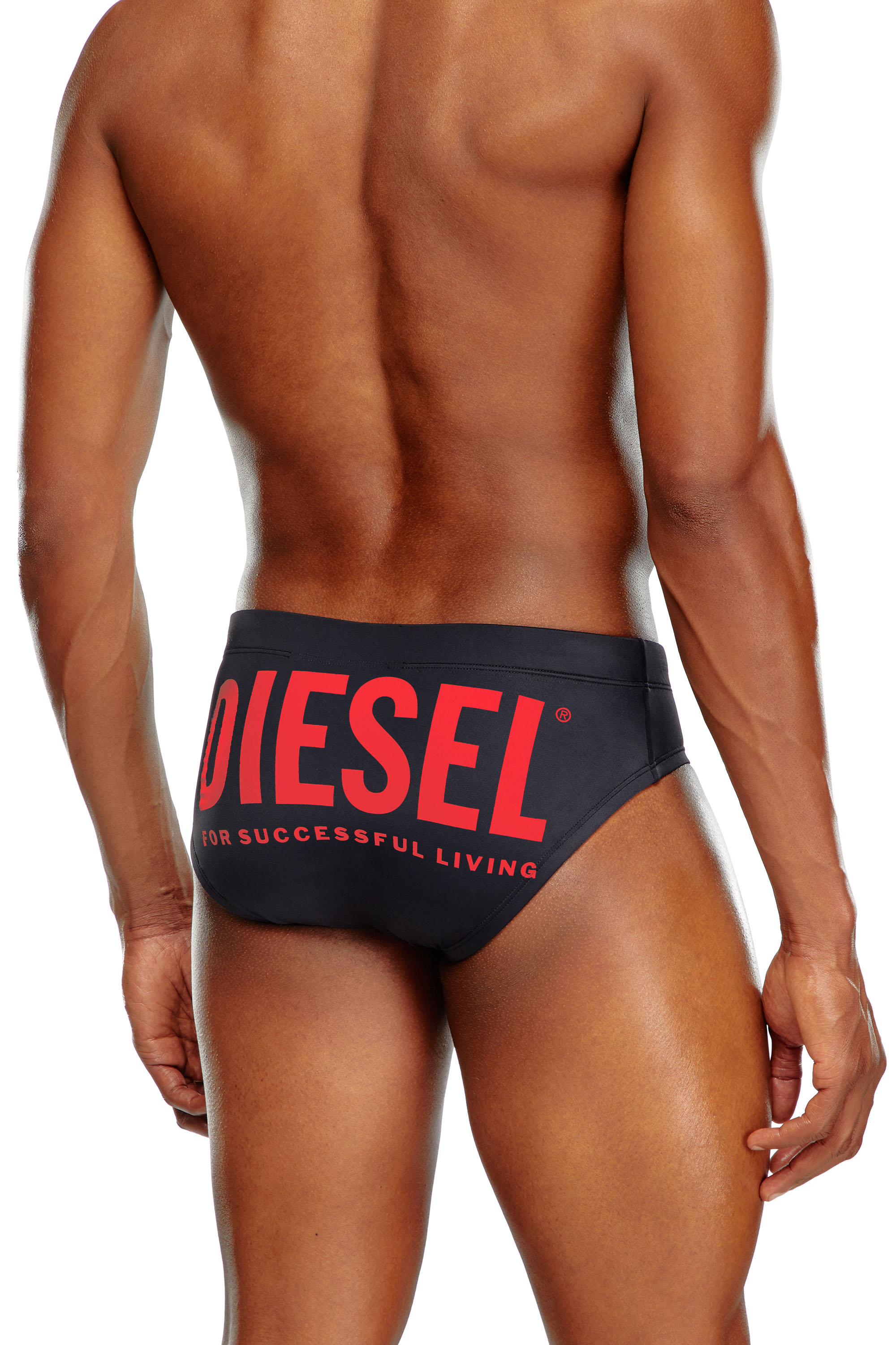 Diesel - BMBR-ALFIE, Man Swim briefs with back logo print in Multicolor - Image 3