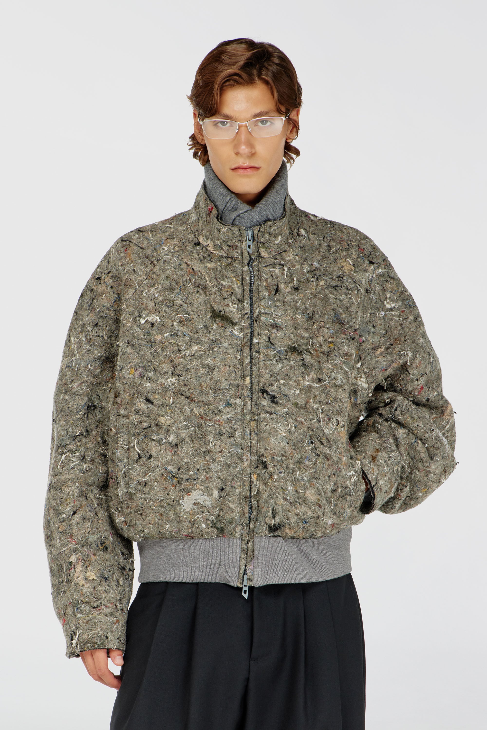 Diesel - J-DISTEM, Herren Upcycled Filzjacke in Grau - 1