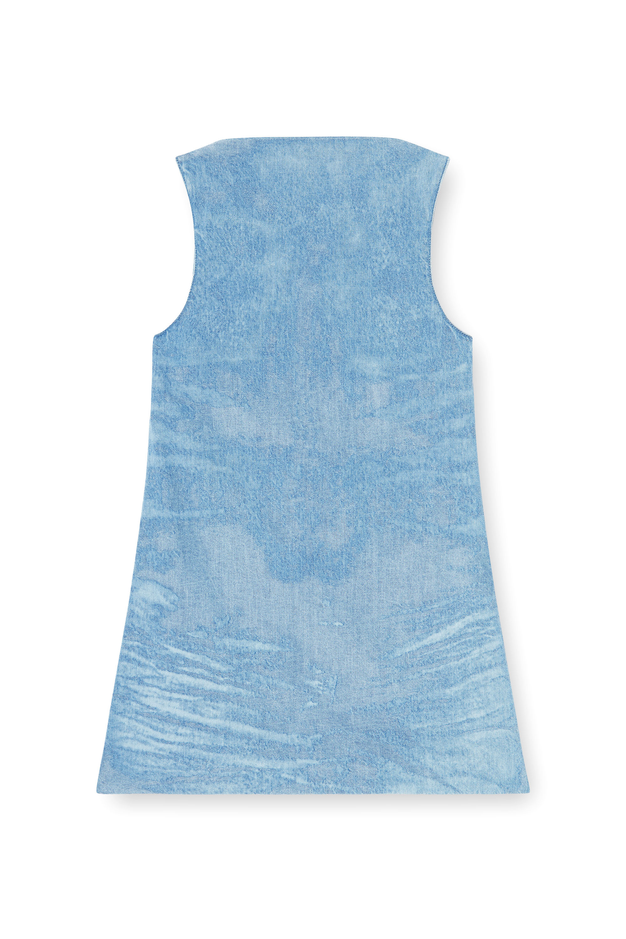 Diesel - DE-SELUNE-FSI, Damen Kurzes Kleid aus Satin-Denim in Blau - 1