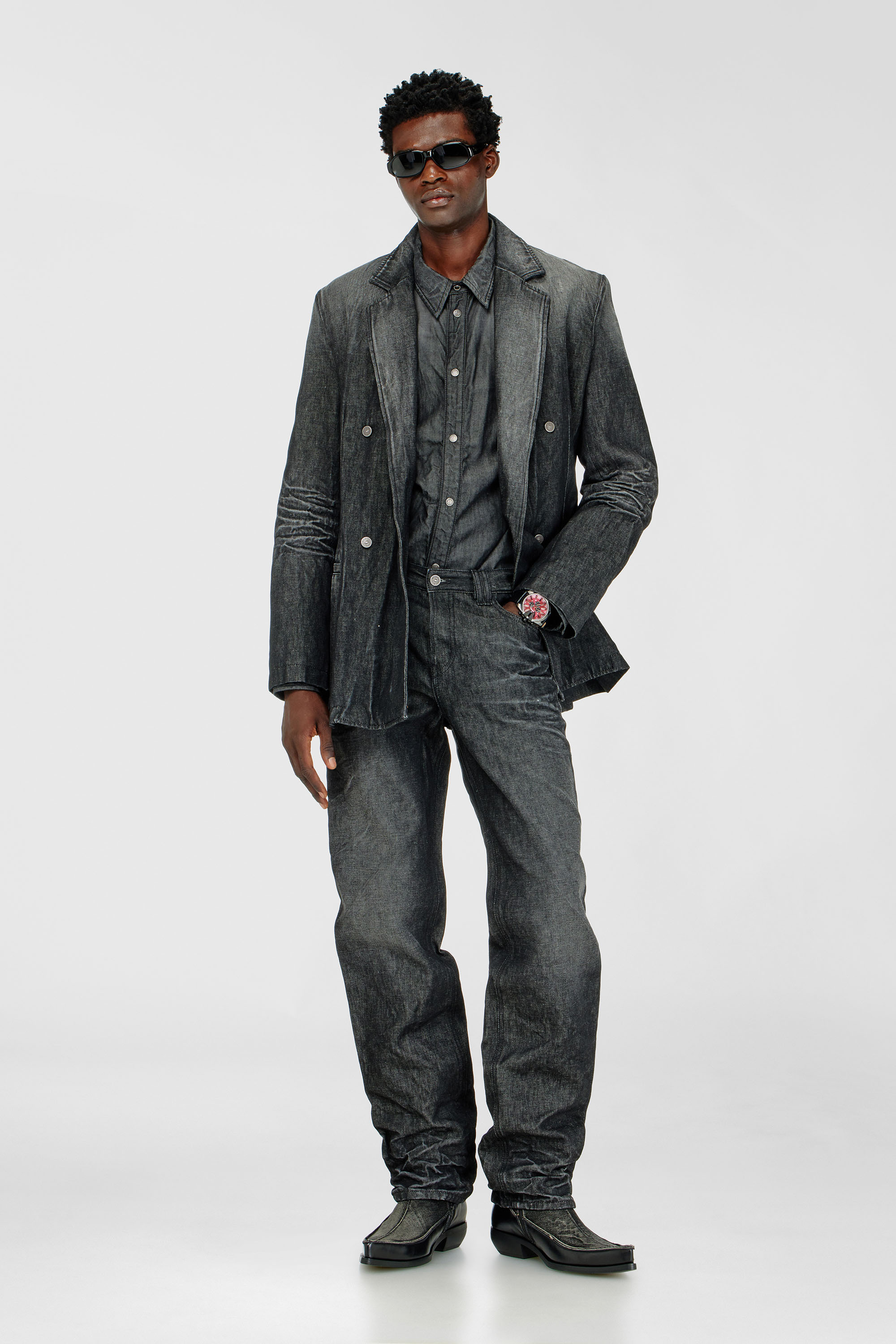 Diesel - Herren Regular Jeans 1991 D-Voeed 09R39, Schwarz/Dunkelgrau - 1