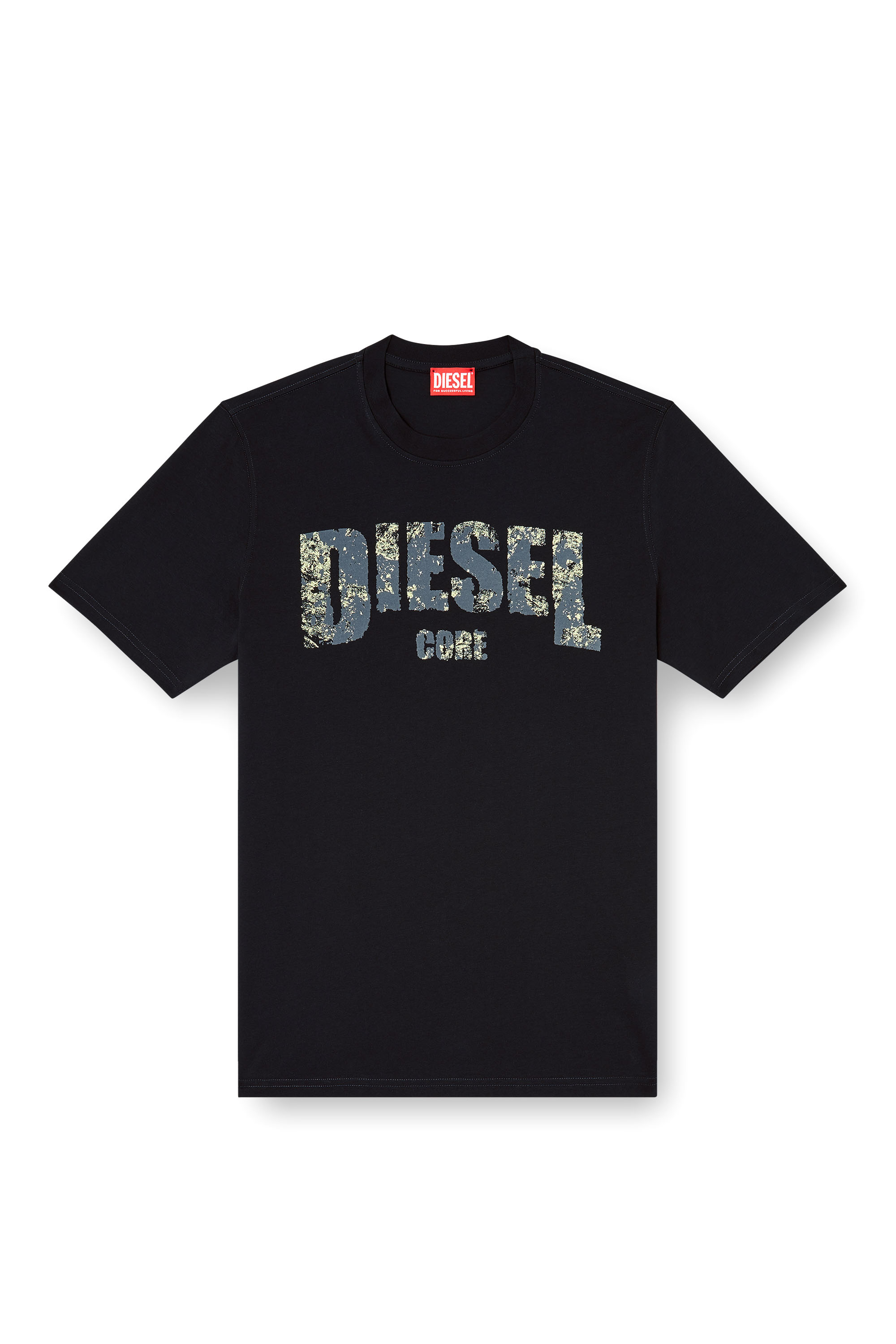 Diesel - T-ADJUST-R25, Herren T-Shirt mit Diesel Core-Print in Schwarz - 3