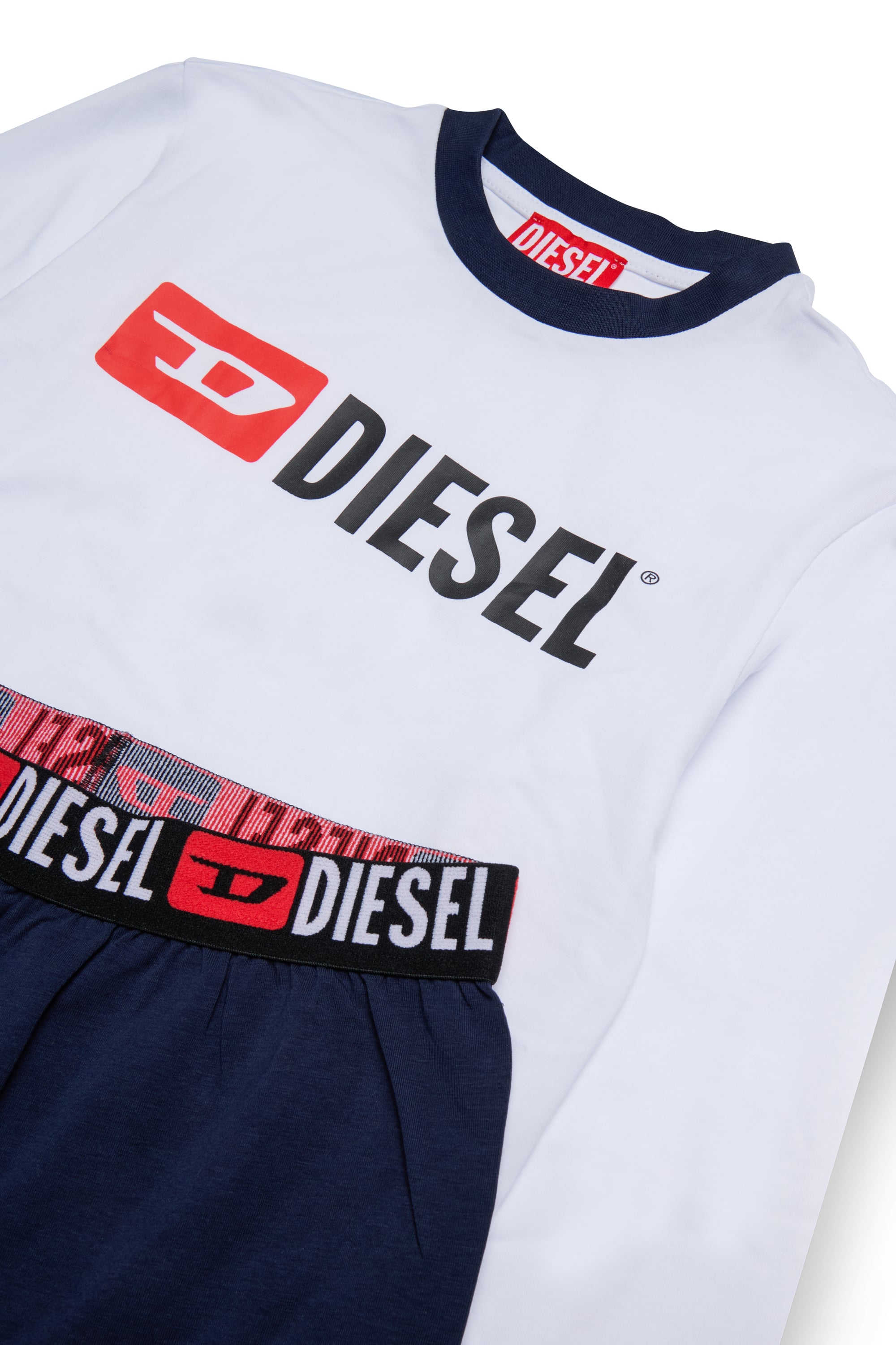 Diesel - UNIV, Herren Pyjama-Set aus stretch-baumwolle in Blau/Weiss - 3