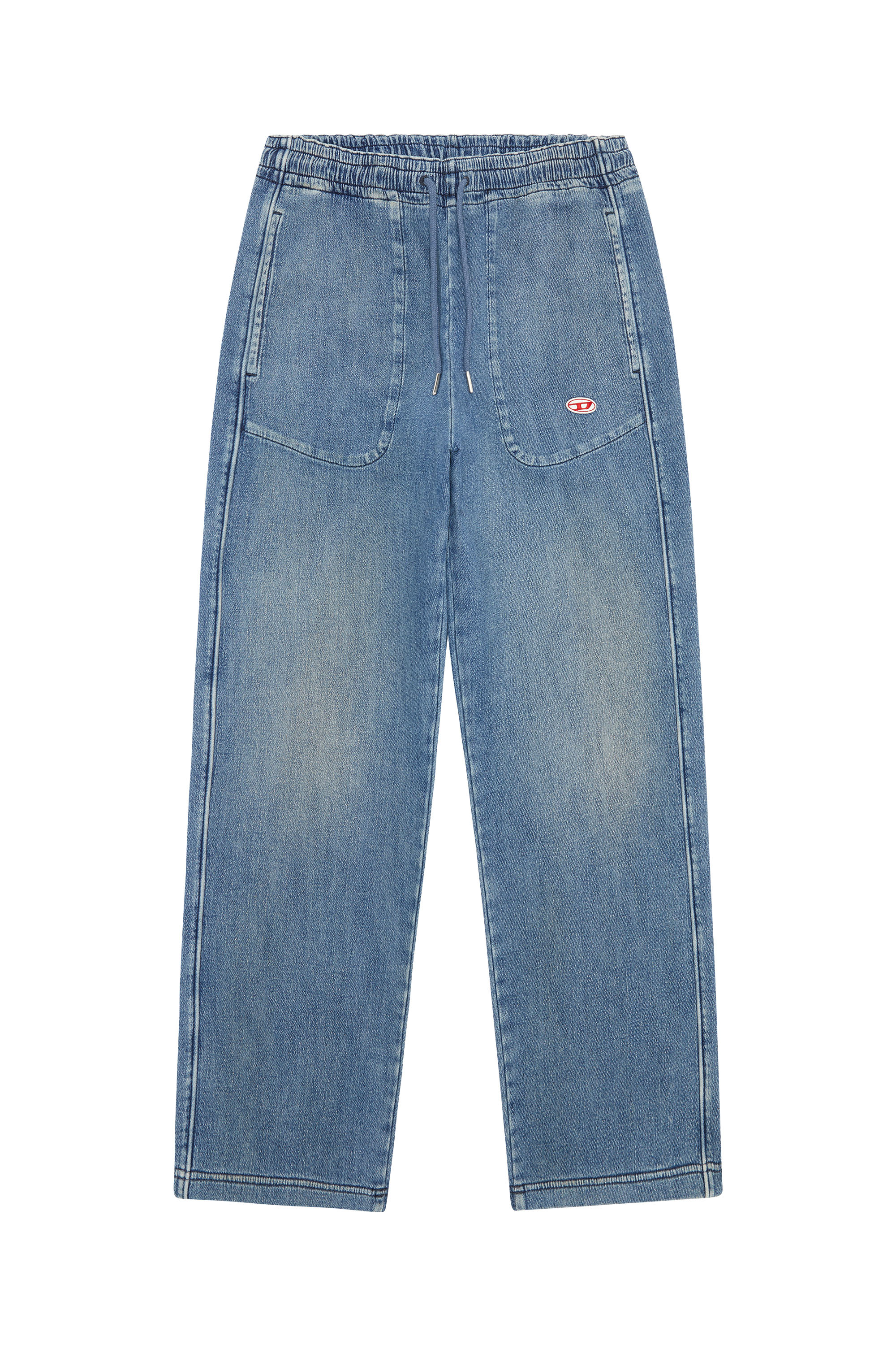 Diesel - D-Martians Track Denim 09E29 Straight, Mittelblau - Image 6