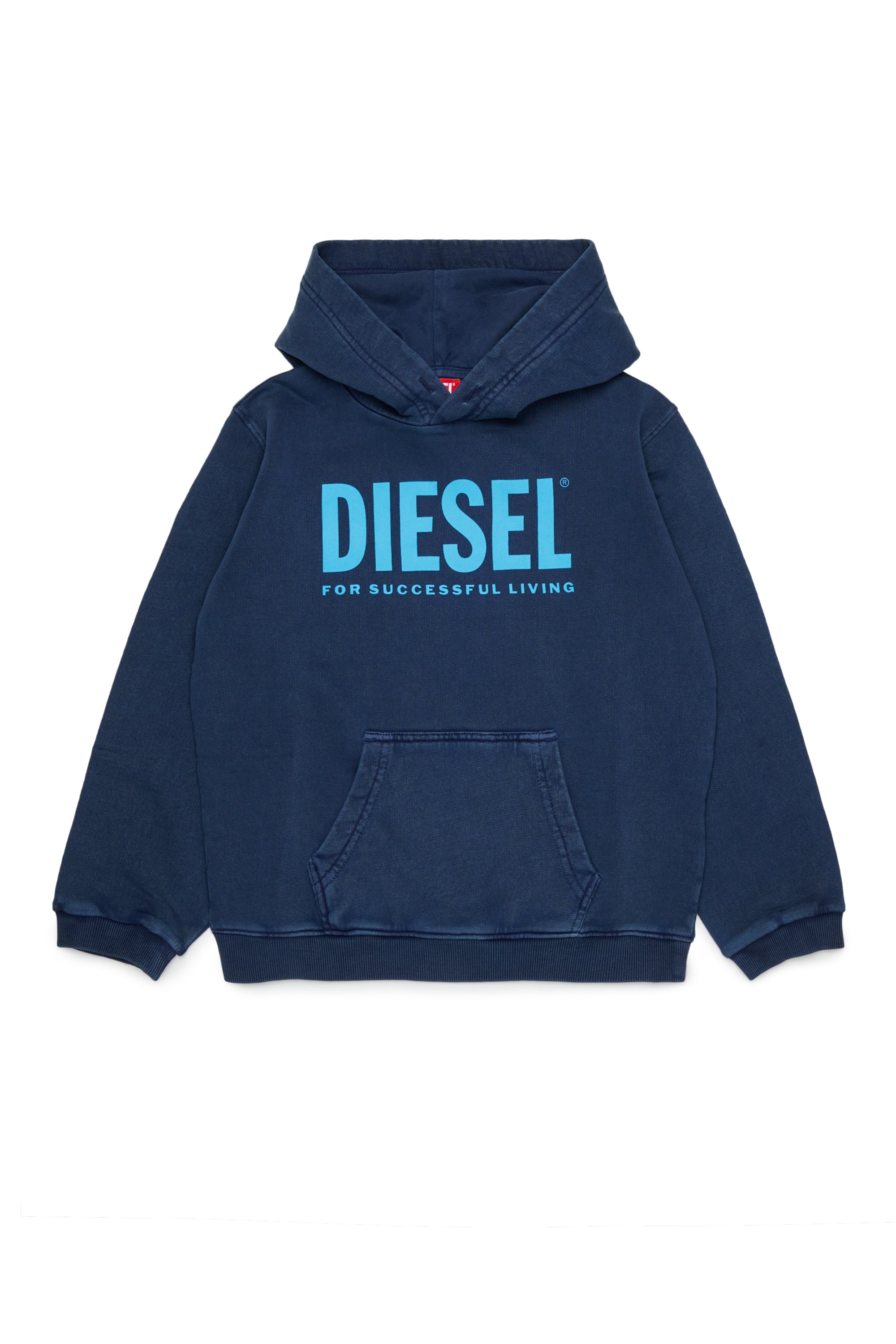 Diesel - STISEL OVER, Herren Hoodie mit Maxi-Logo-Print in Dunkelblau - 1