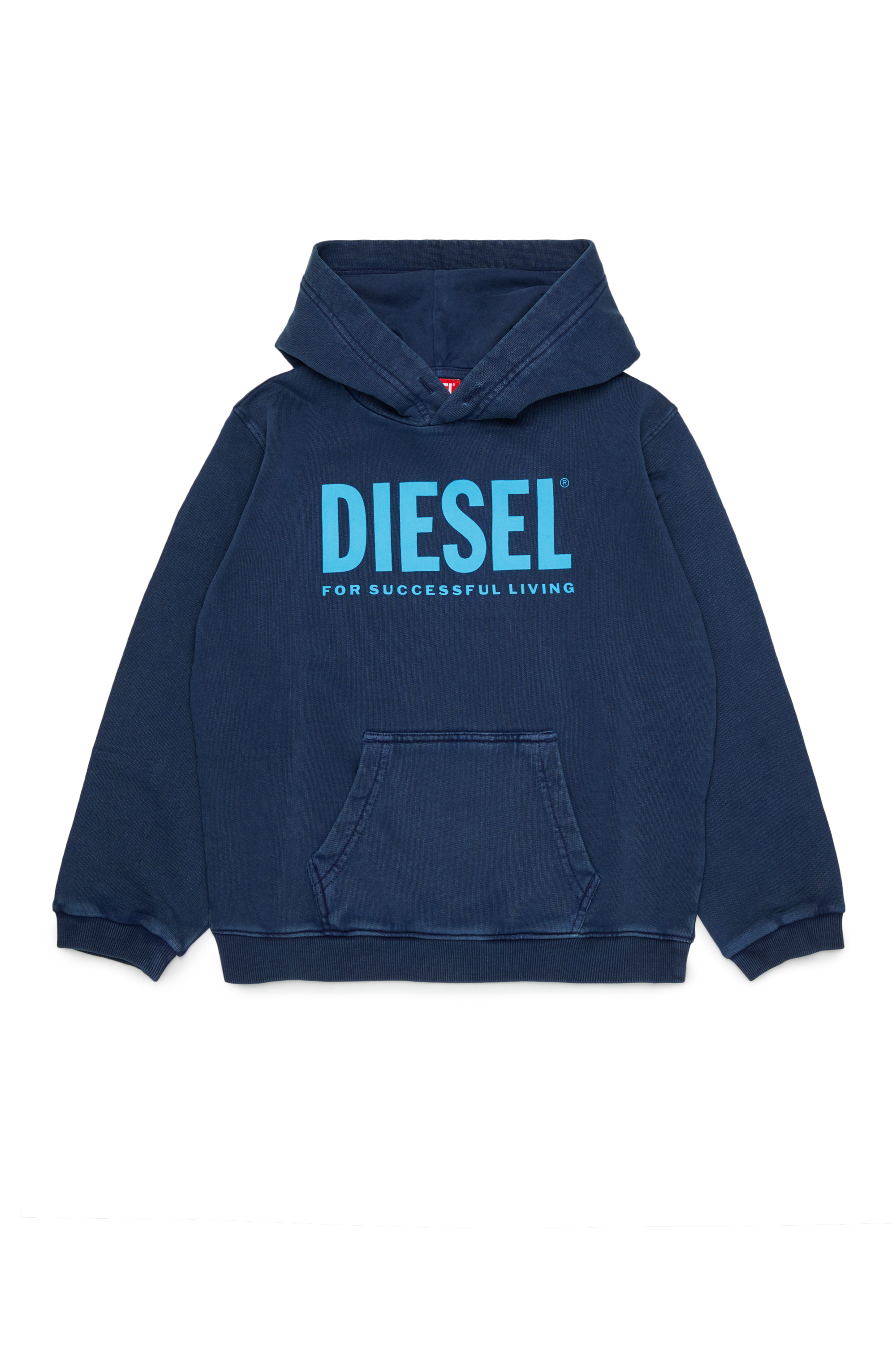 Diesel - STISEL OVER, Herren Hoodie mit Maxi-Logo-Print in Dunkelblau - 1
