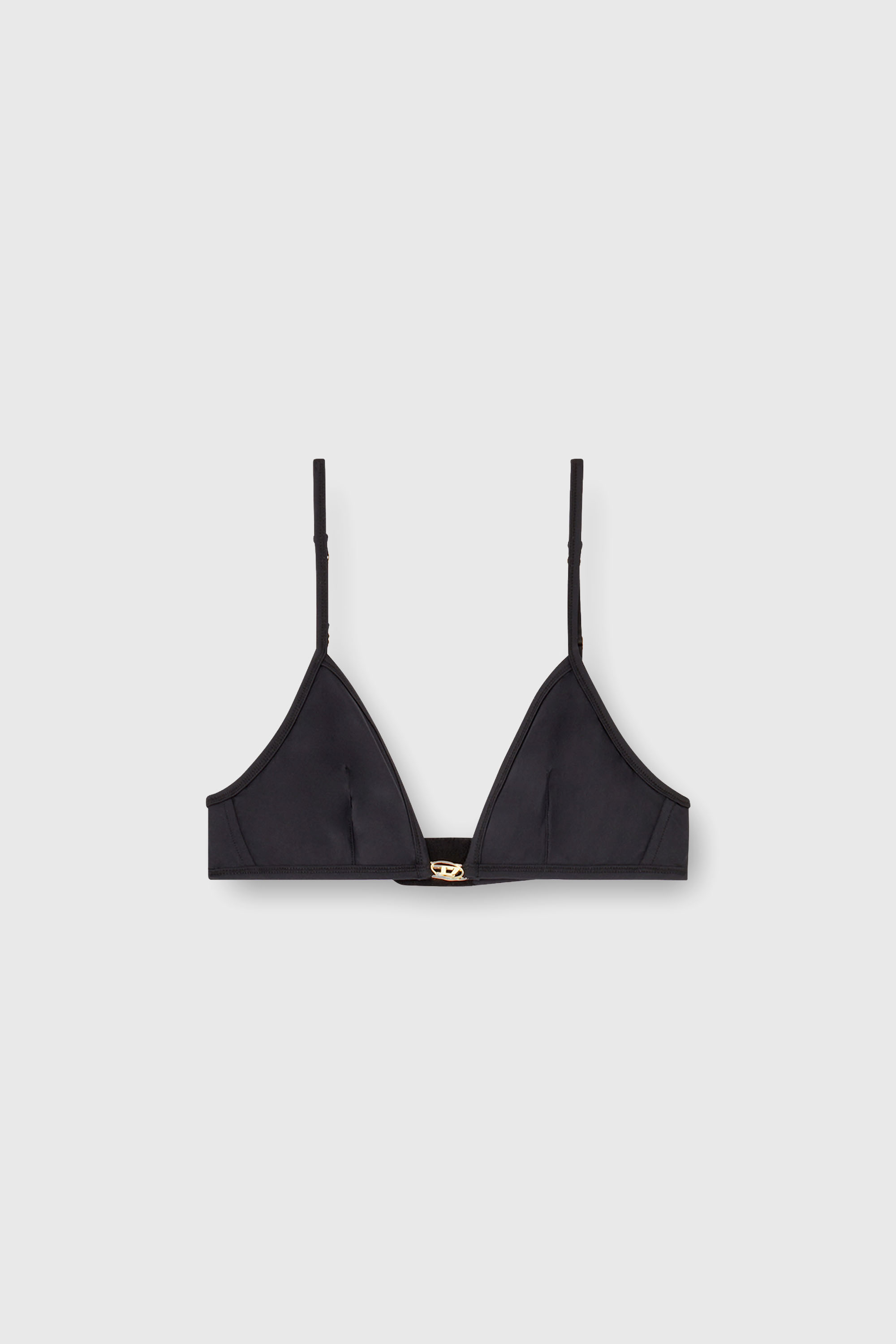 Diesel - LUNA-UTLT, Damen Triangle-BH aus Nylon mit Oval D-Detail in Schwarz - 2