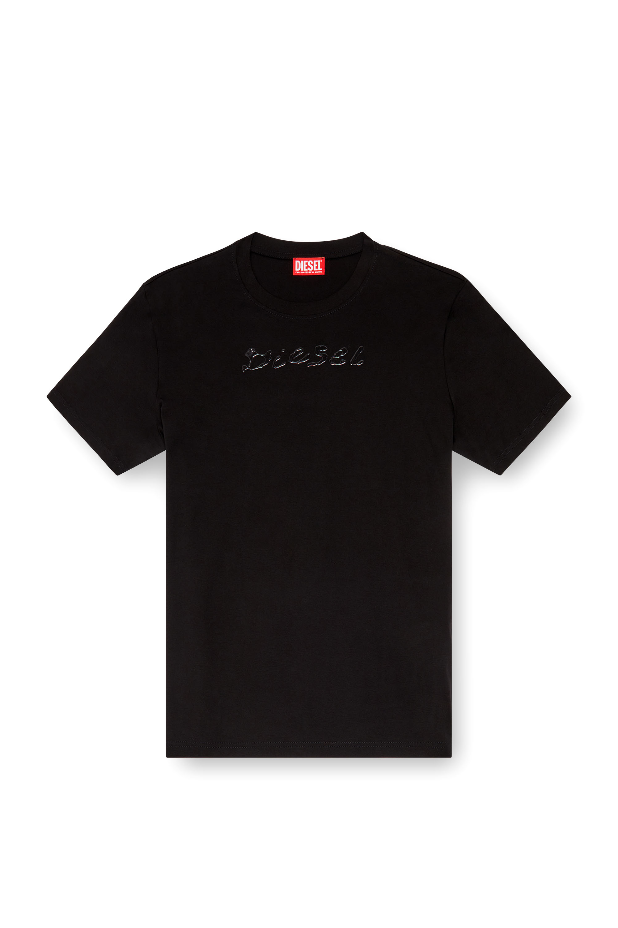 Diesel - T-MADJUST-K2, Herren T-Shirt aus merzerisierter Baumwolle mit farblich abgestimmtem Logo in Schwarz - 3