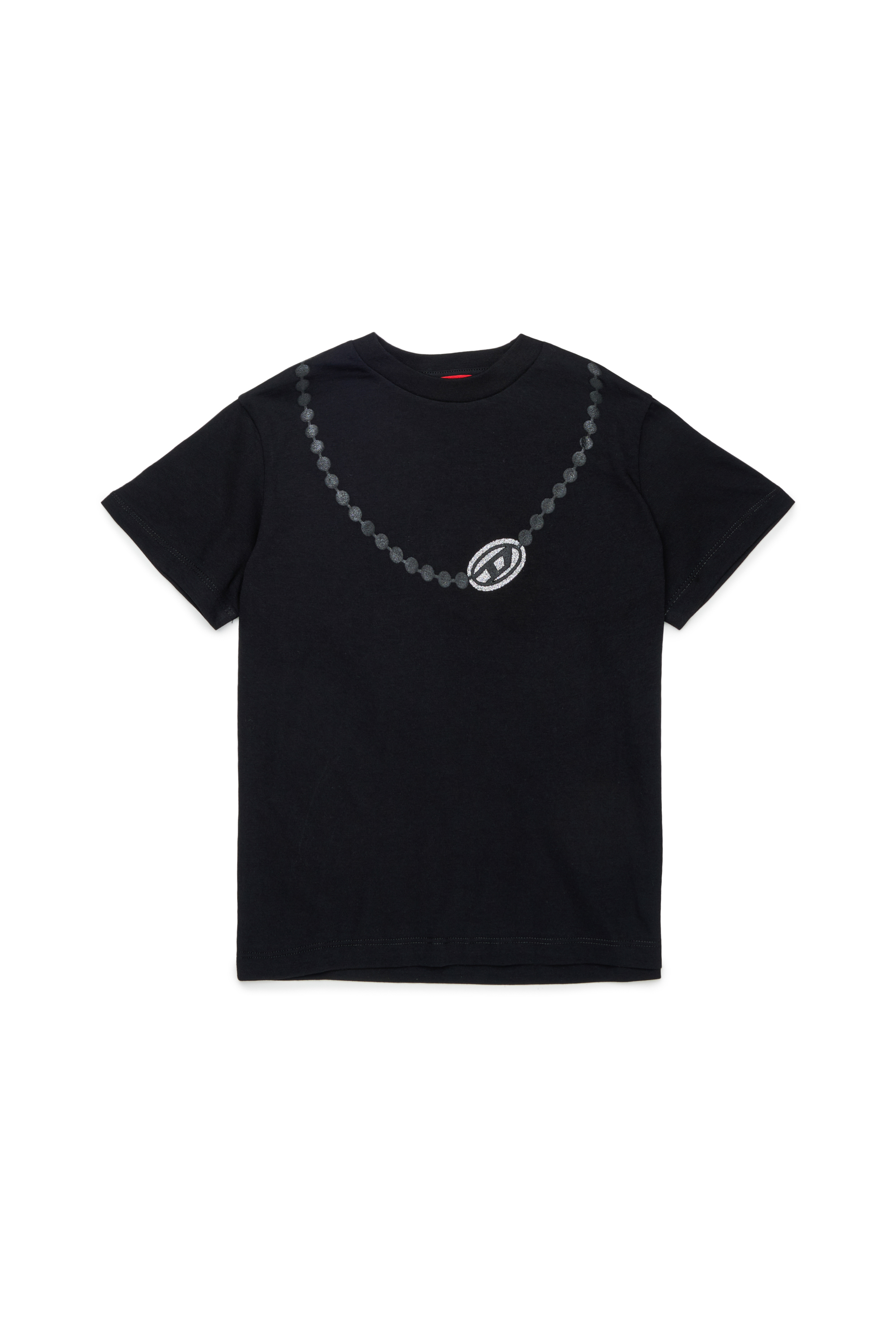 Diesel - TICLA, Damen Baumwoll-T-Shirt mit Ketten-Print in Schwarz - 1