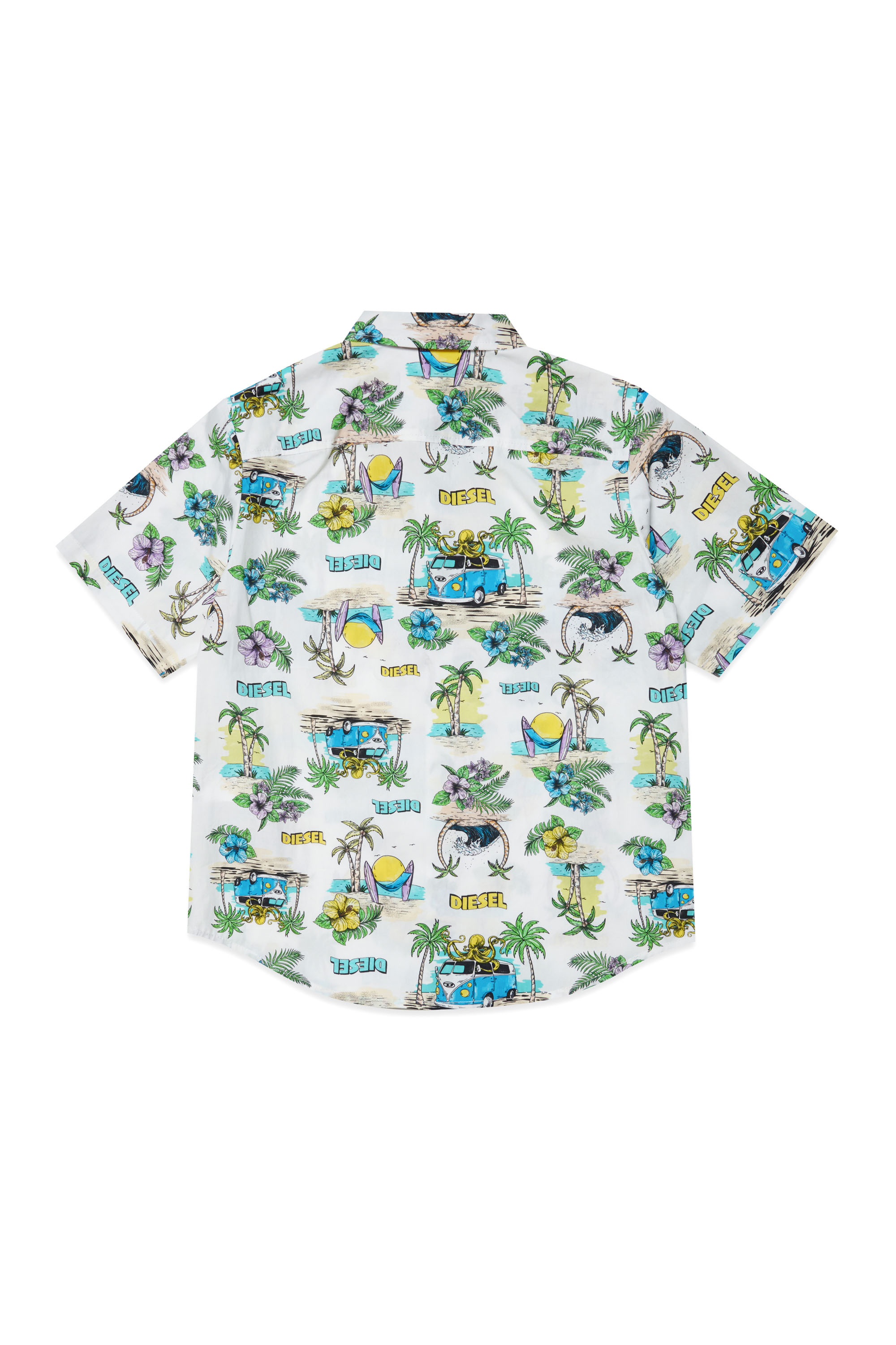 Diesel - MCPLAY, Man Cotton shirt with tropical print in White - Image 2