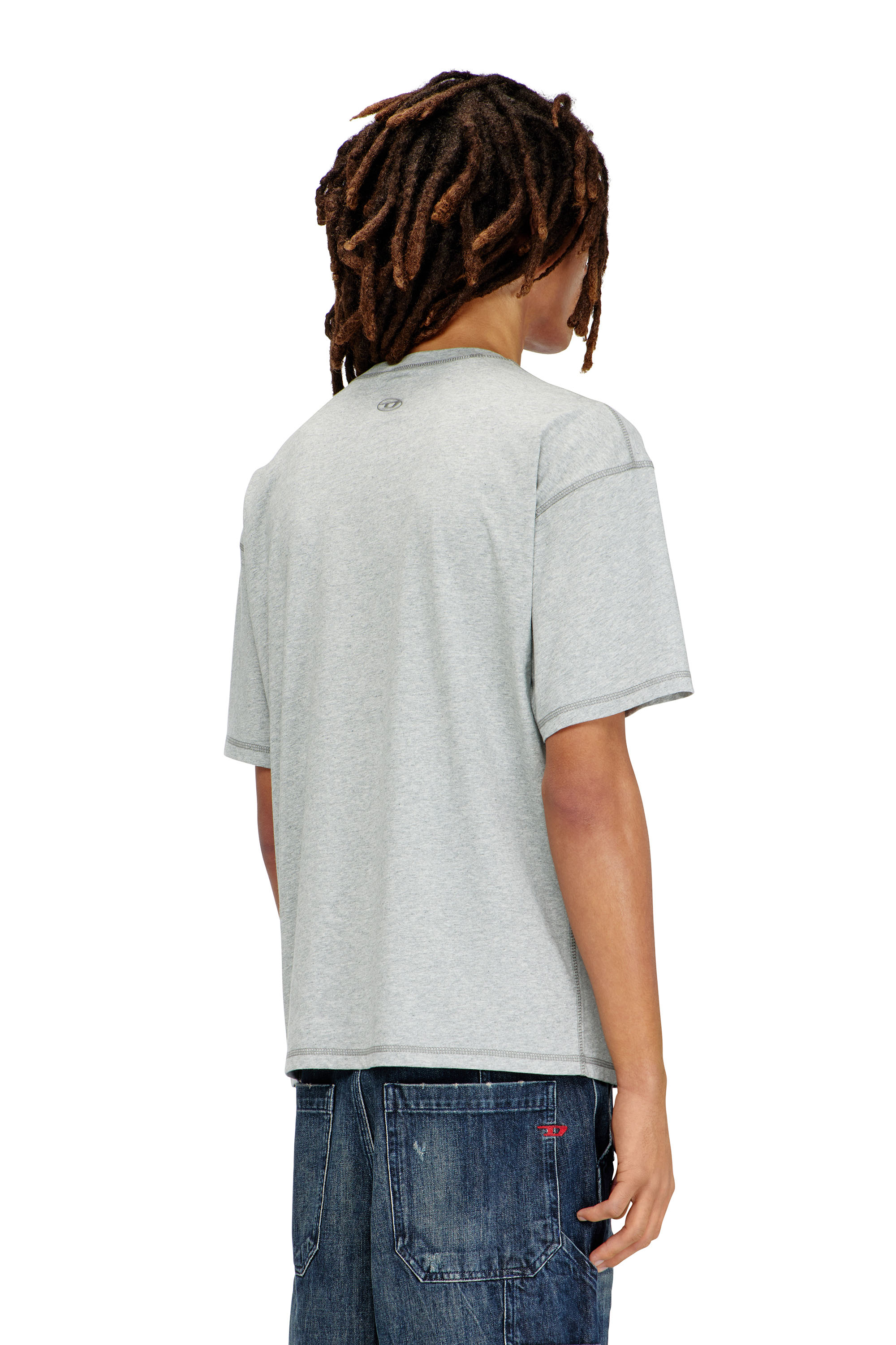 Diesel - T-BOXT-DOLPHIN, Herren Locker sitzendes T-Shirt mit Delfin-Grafik in Grau - 4