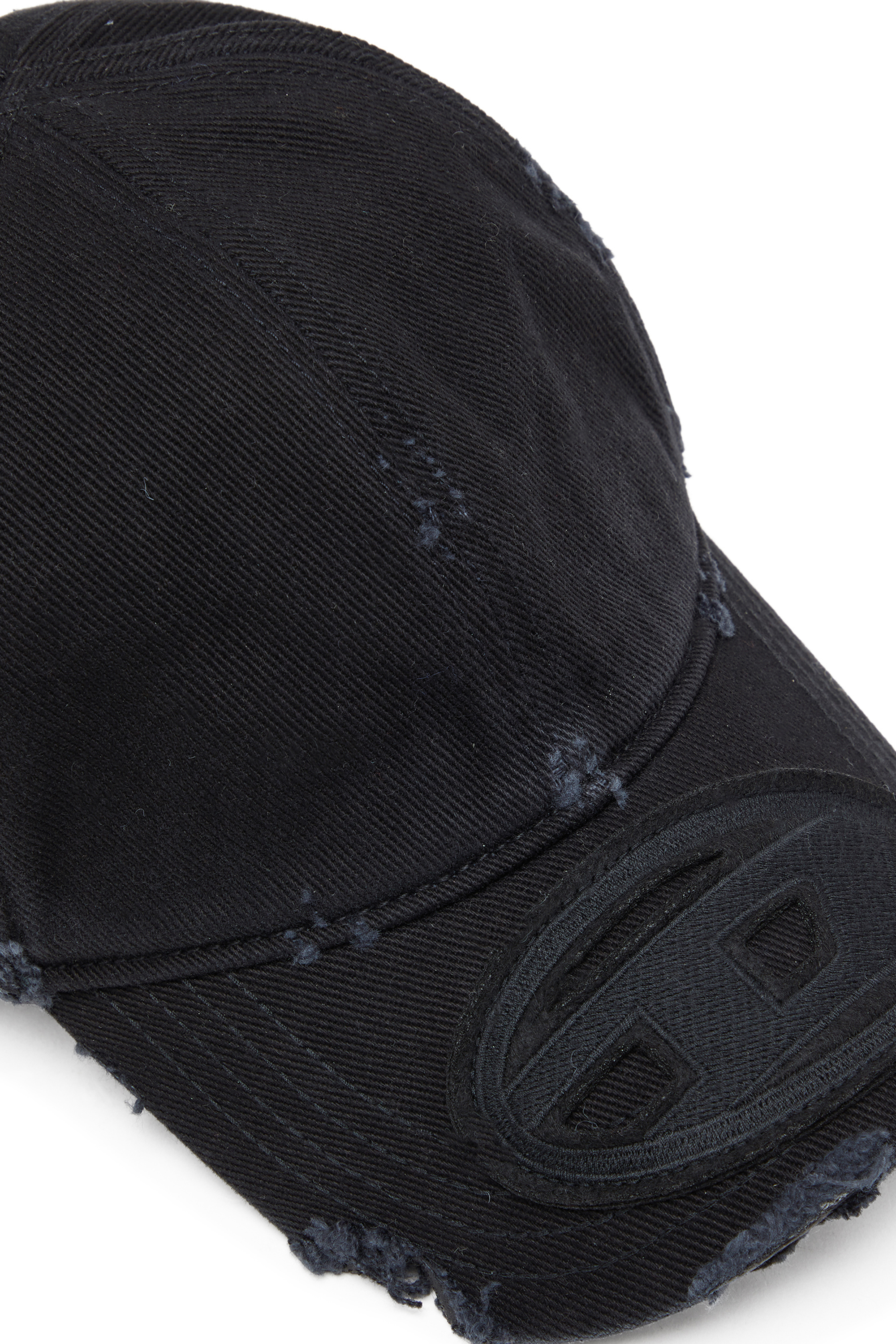Diesel - C-BIGDOV, Herren Cap aus baumwoll-twill mit distressed details in Schwarz - 3