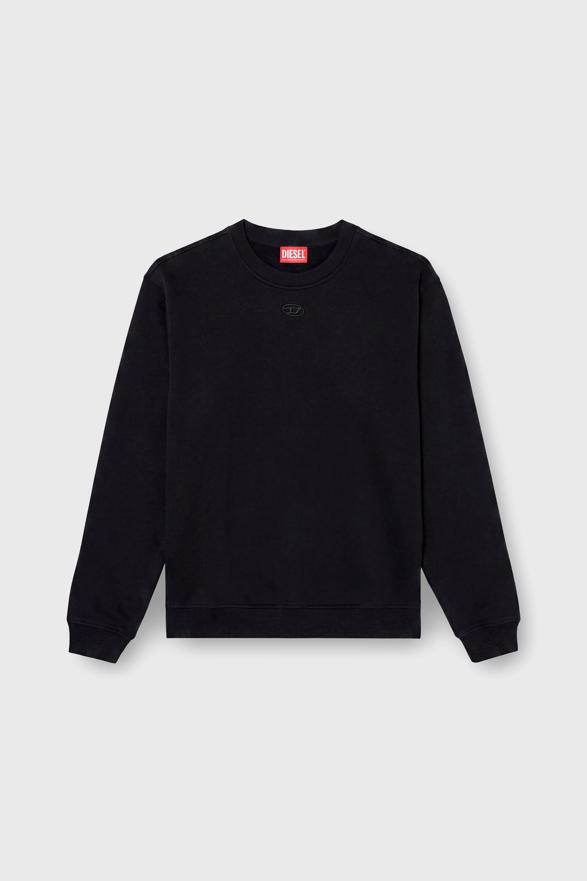 Diesel - F-NORMY-OD, Damen Baumwollsweatshirt mit ovaler D-Stickerei in Schwarz - 2