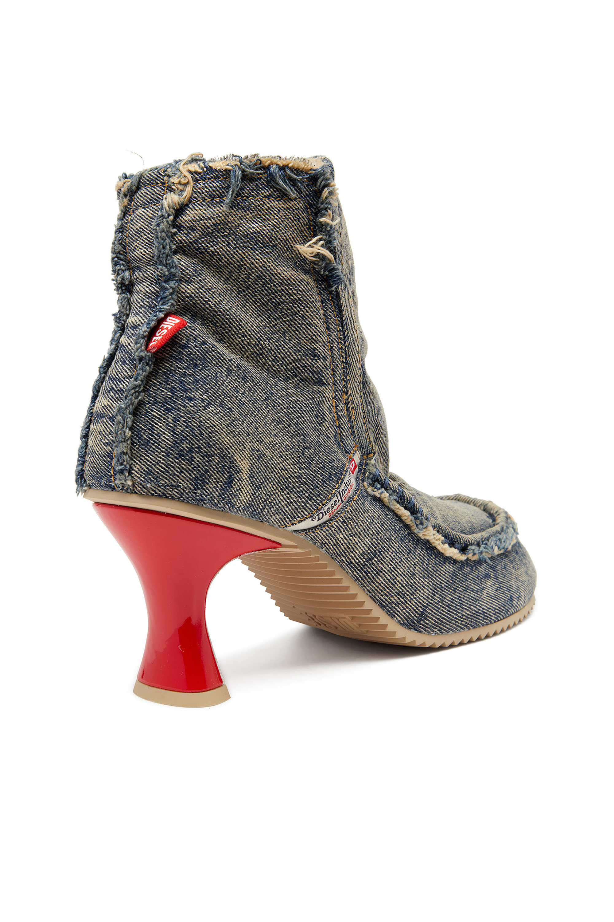 Diesel - D-WOODSTOCK HEEL AB, Damen D-Woodstock - Stiefel aus Denim mit Absatz in Blau - 4