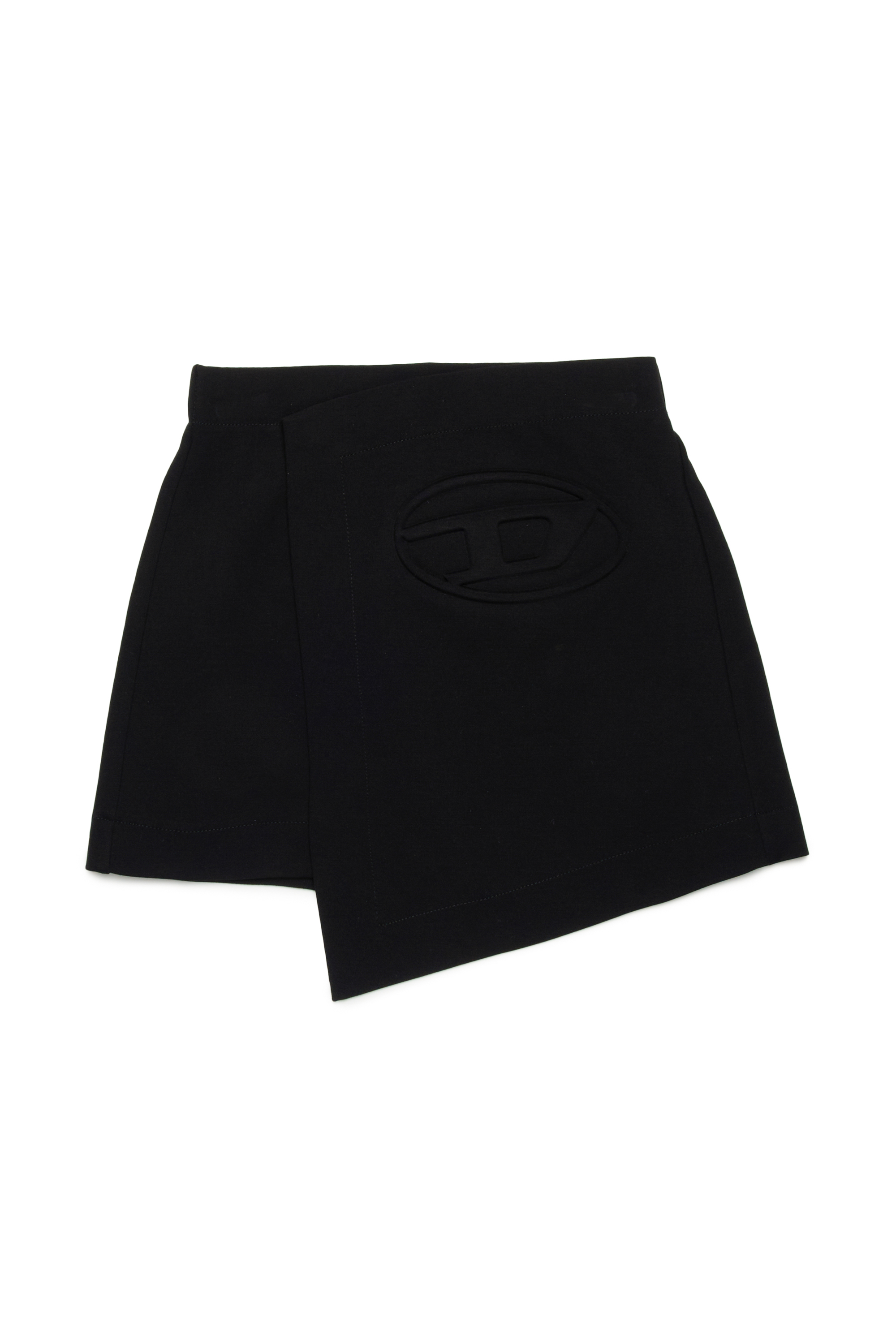 Diesel - GILSY, Damen Mini-Wickelrock mit geprägtem Oval D-Logo in Schwarz - 1