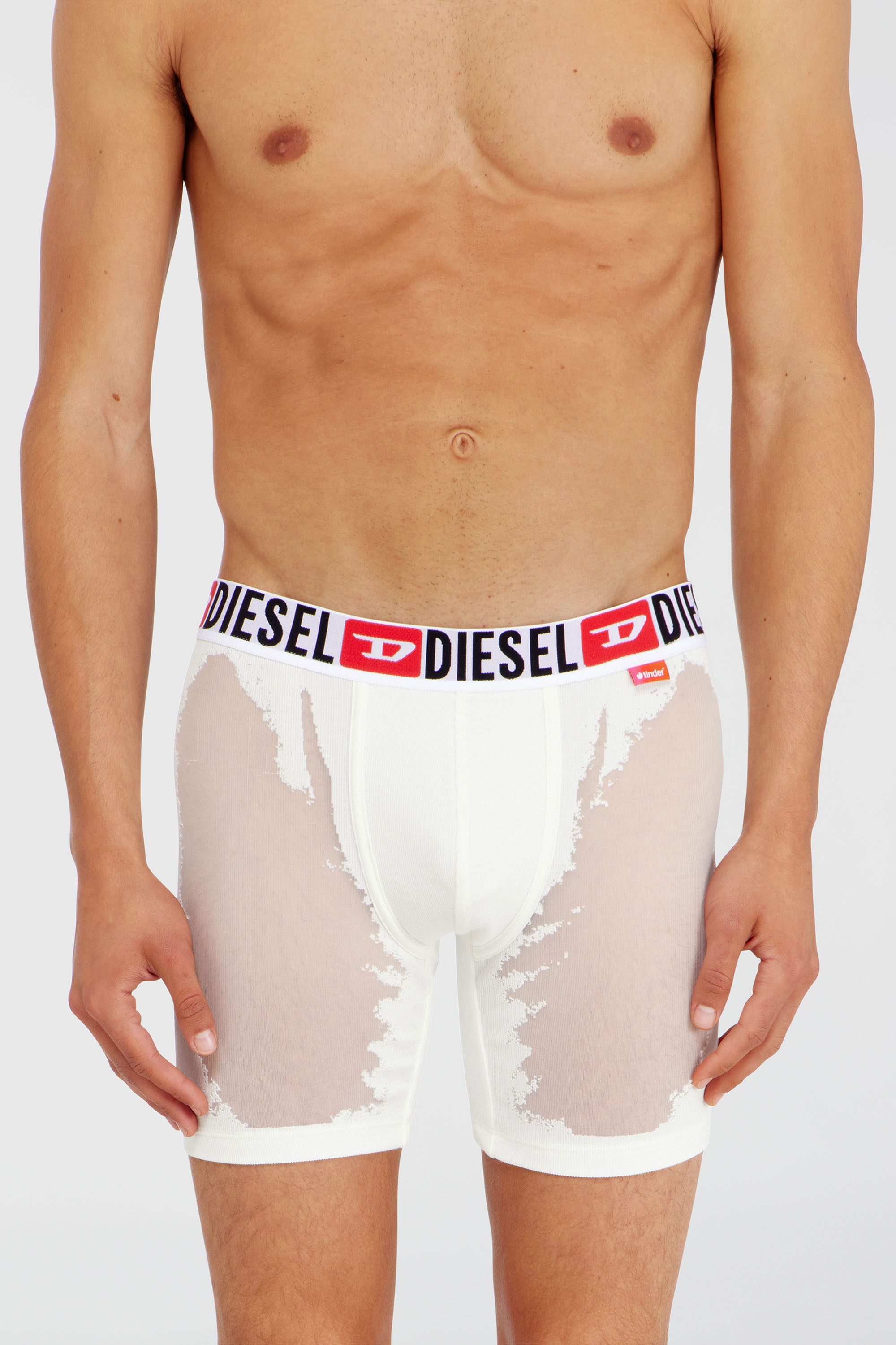 Diesel - PR-MAX-D-CORE, Herren Boxershorts mit transparentem devor&eacute;-Effekt in Wei&szlig; - 3
