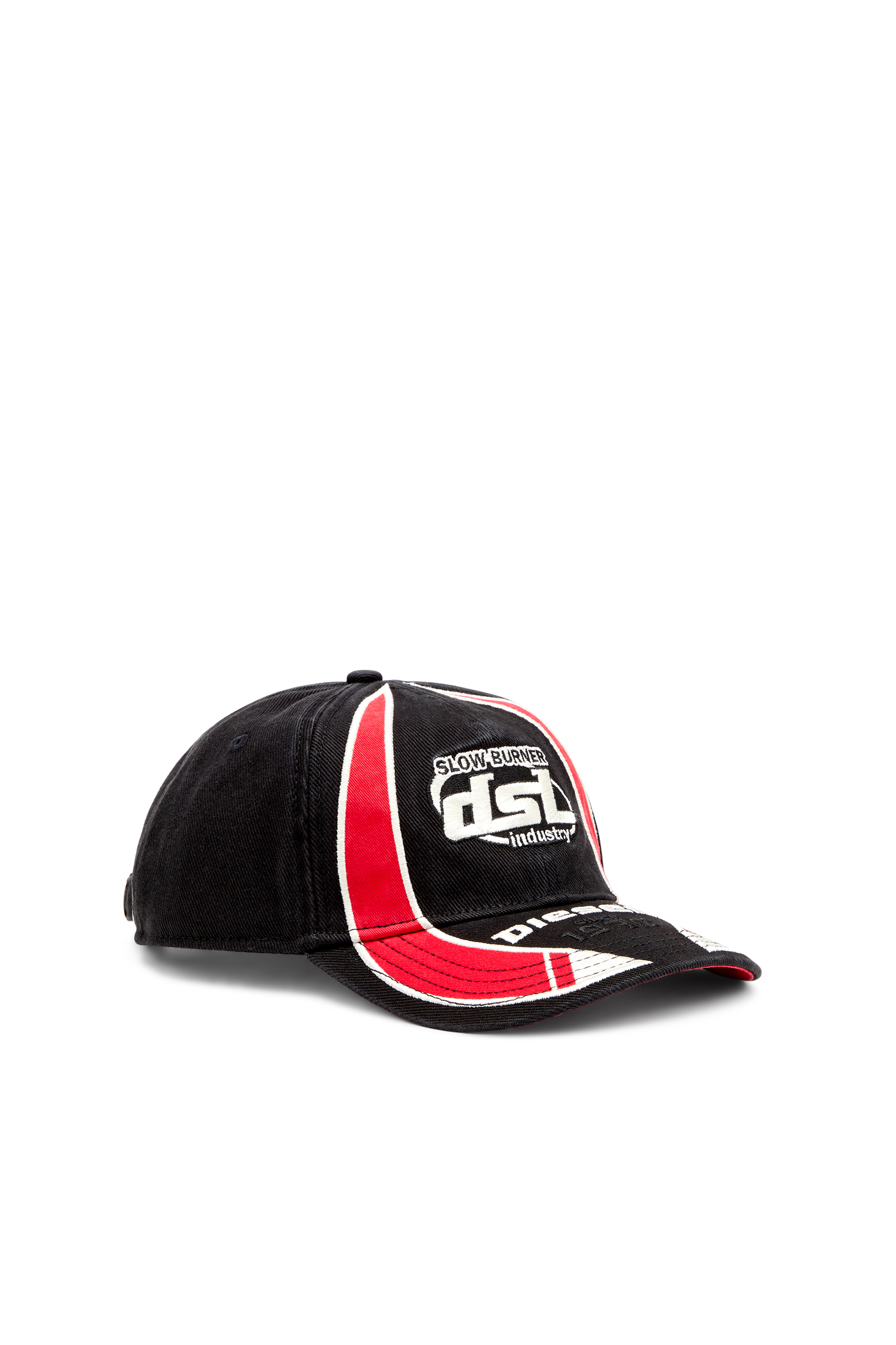 Diesel - C-ARSON, Man's Baseball cap with embroidered detail in Black/Red - 1