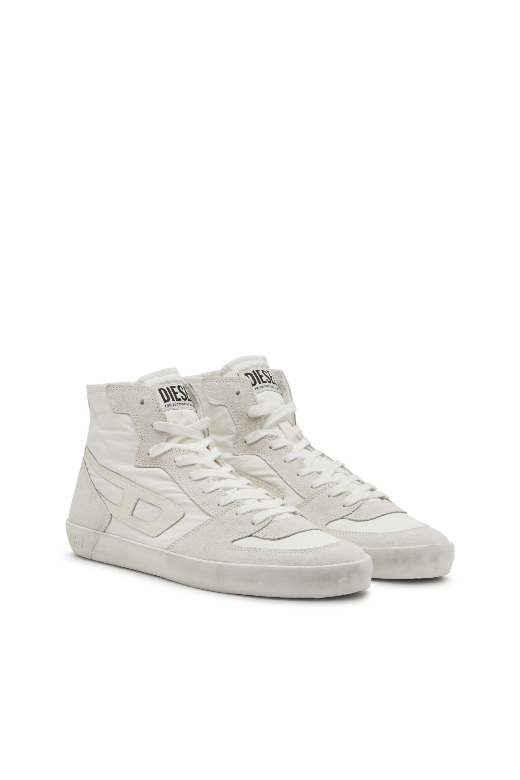 Diesel - S-LEROJI D-1 MID, Herren S-Leroji D-High-Top-Sneakers aus gepolstertem Ripstop und Veloursleder in Weiß - 2