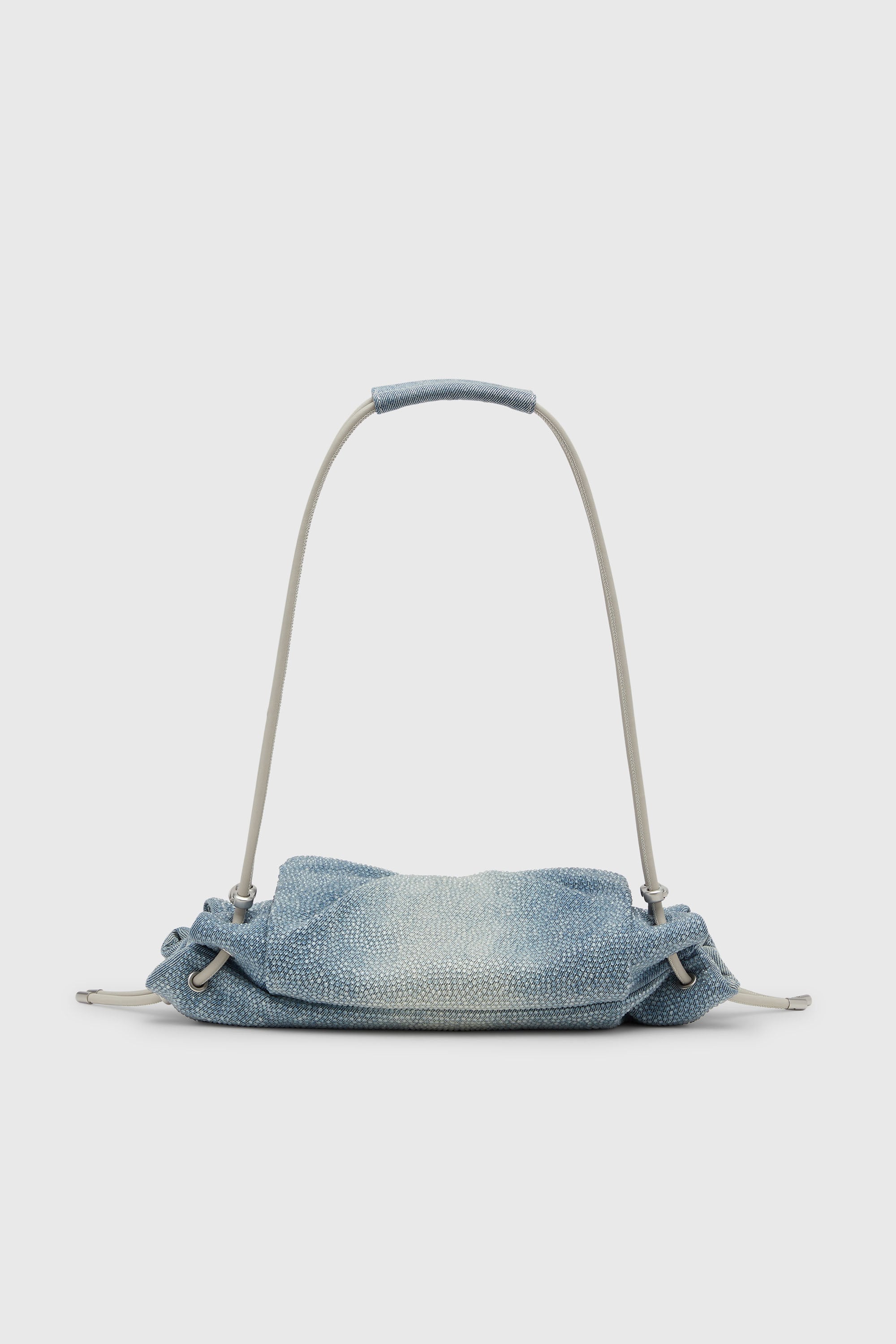 Diesel - SCRUNCH-D SHOULDER S, Damen Scrunch-D - Schultertasche aus denim mit Kristallen in Blau - 2