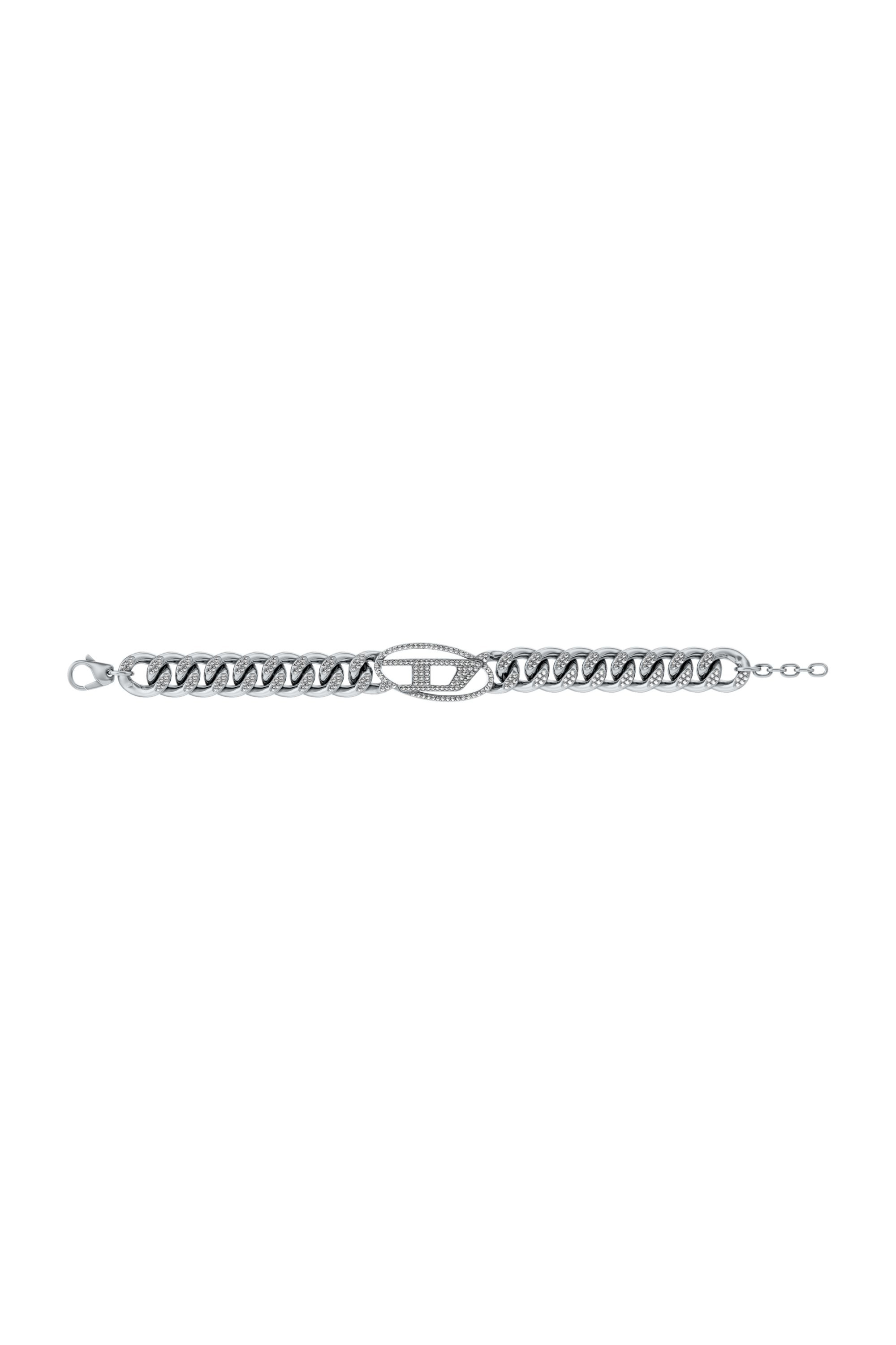 Diesel - DX1707040 JEWELLERY, Unisex Oval D glitz-Armband aus Edelstahl mit Kettengliedern in Silber - 4