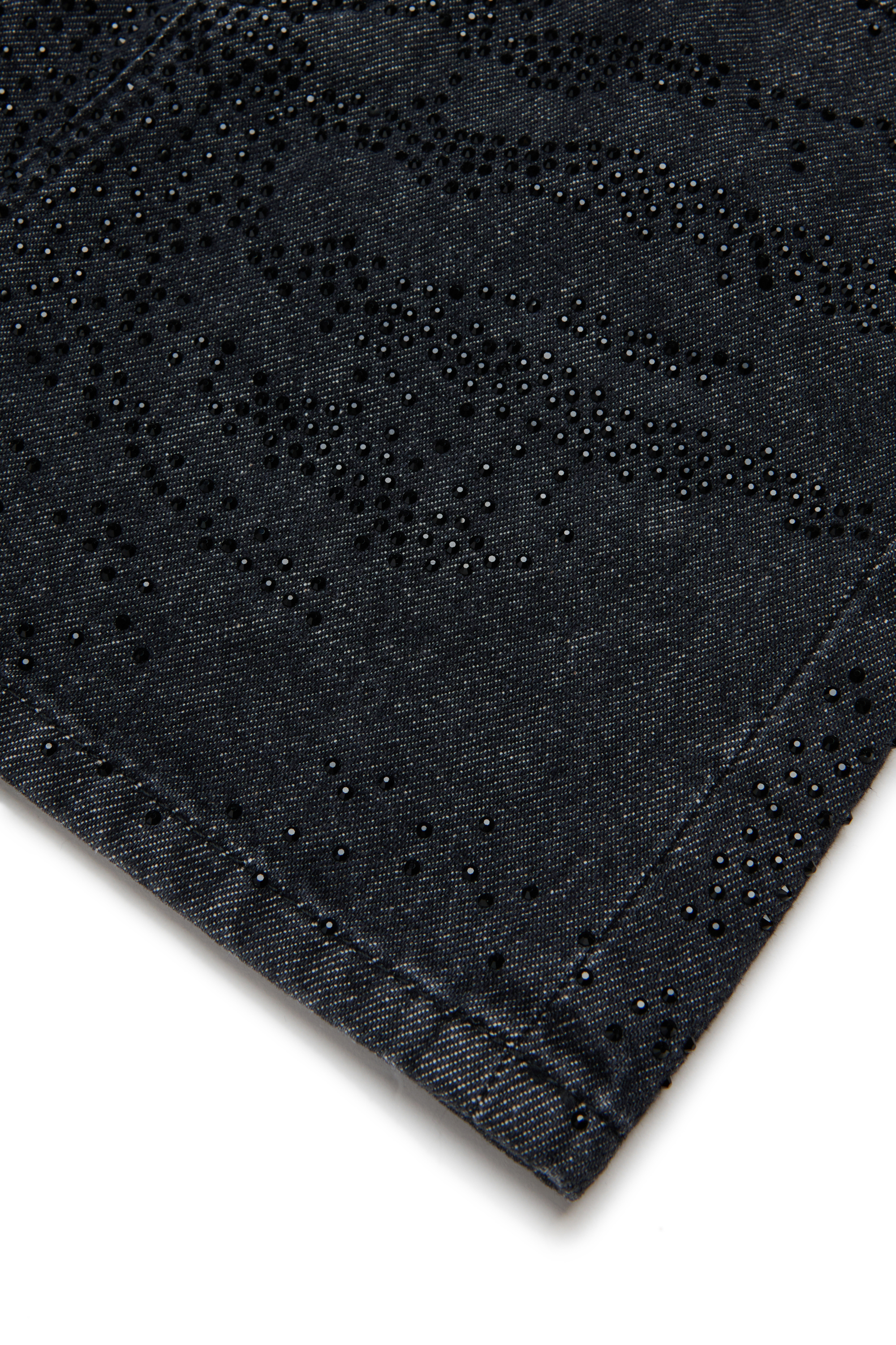 Diesel - GIANNA, Damen Baumwollrock mit glänzenden Details in Schwarz/Dunkelgrau - 4