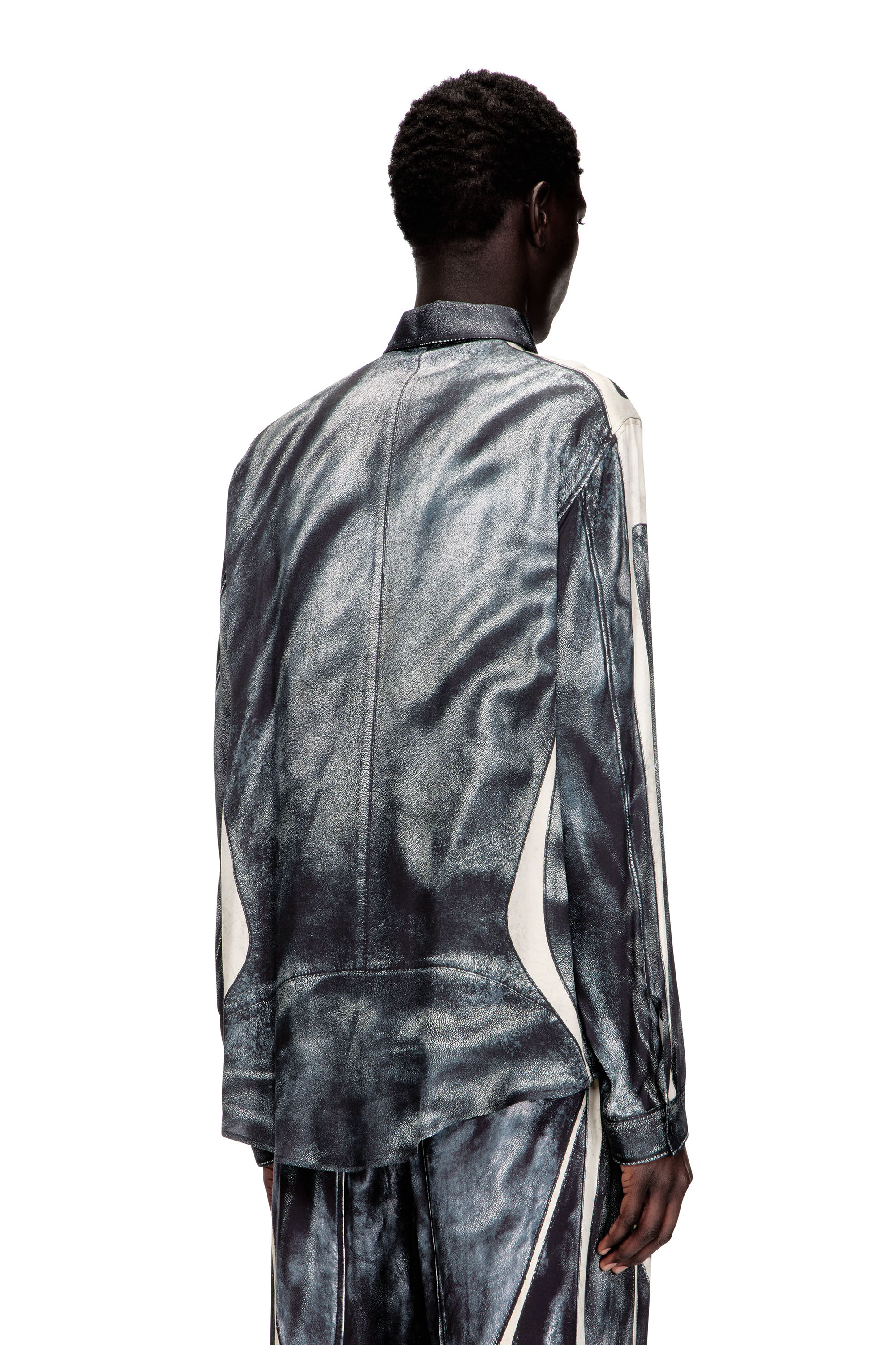 Diesel - S-SIMPLY-BMCZ, Herren Bedrucktes Viskosehemd mit Rei&szlig;verschluss vorne in null - 4