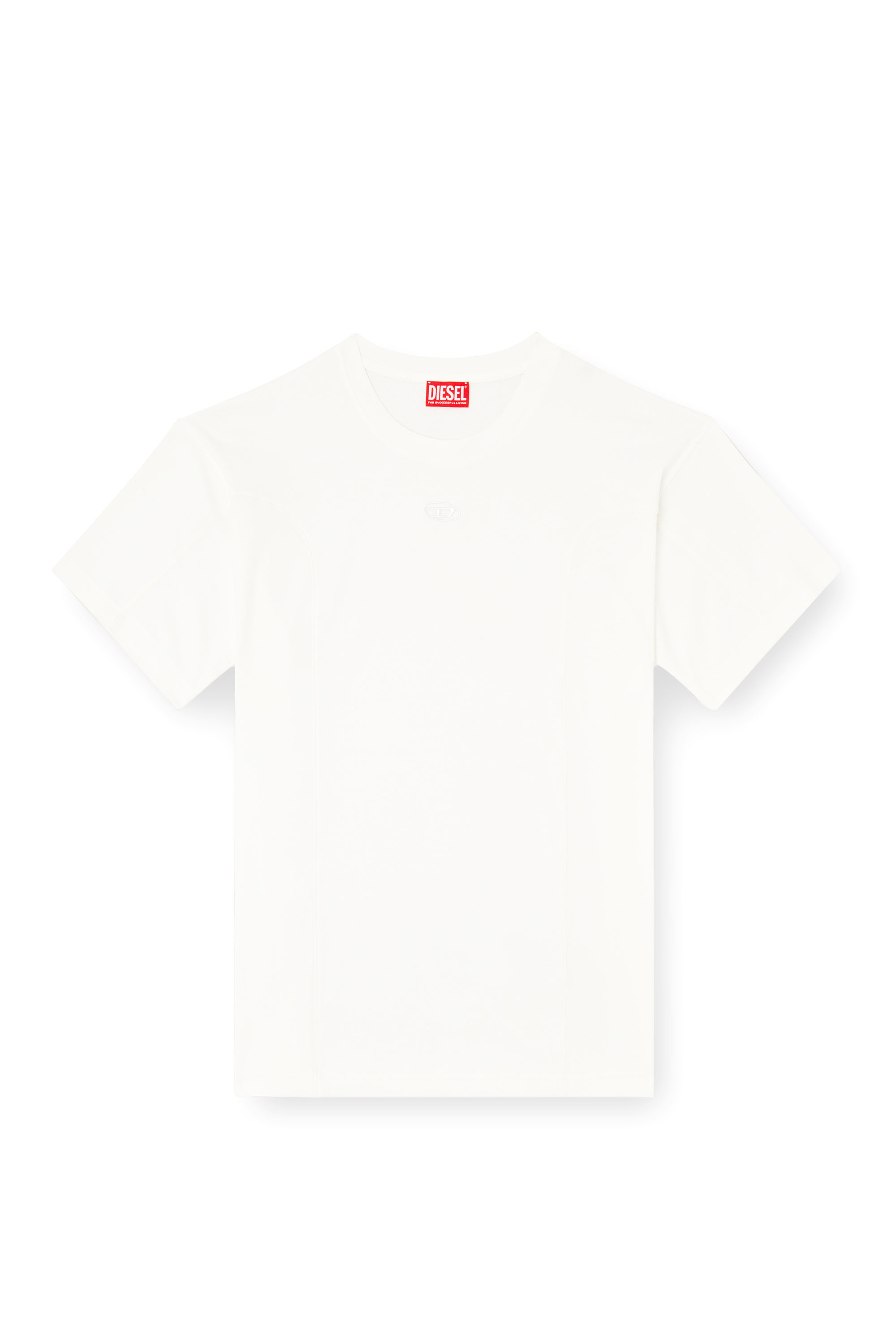 Diesel - T-NORM-INT, Herren Kurzarm-T-Shirt mit Einsätzen in Weiß - 3
