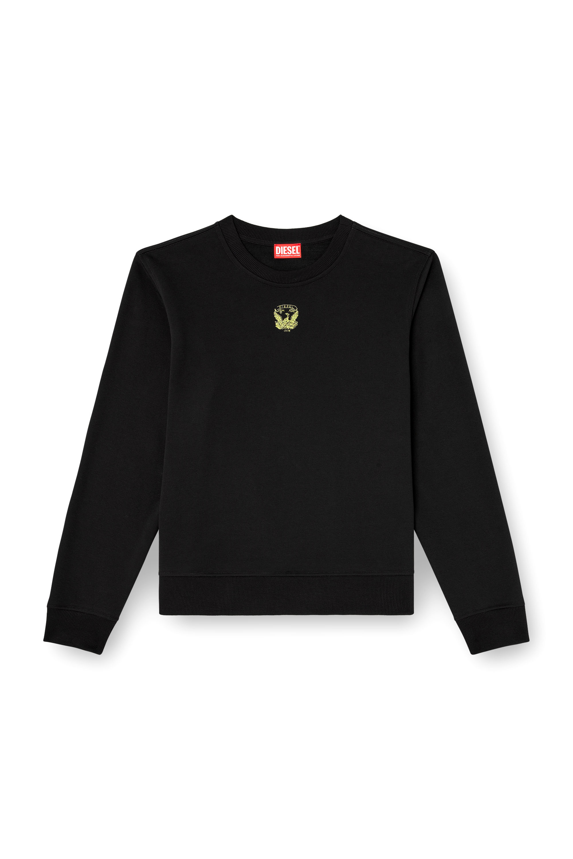 Diesel - S-GINN-T1, Herren Sweatshirt mit gesticktem Phoenix in Schwarz - 4
