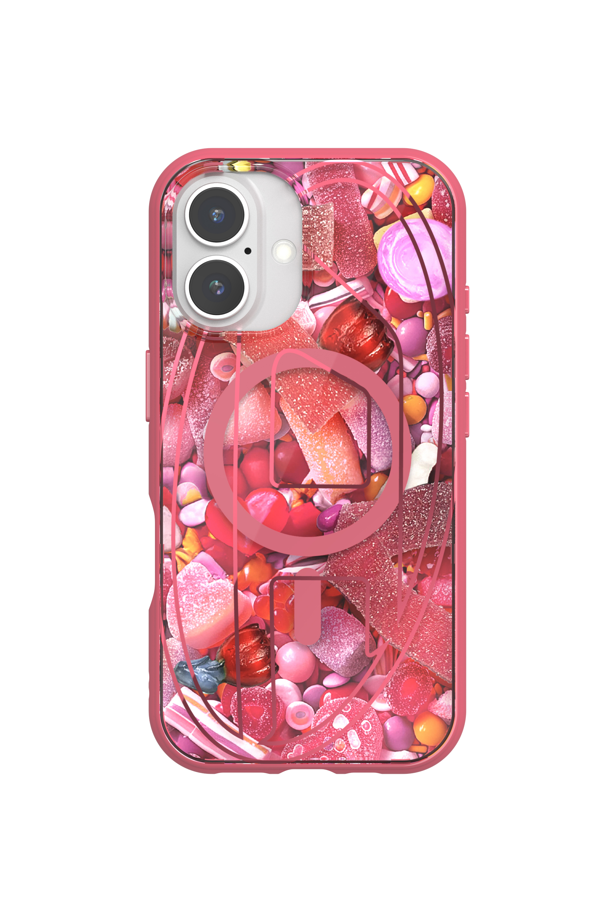 Diesel - 60249 AOP CASE, Unisex Oval D Hülle mit MagSafe iPhone 16 in Rosa - 4