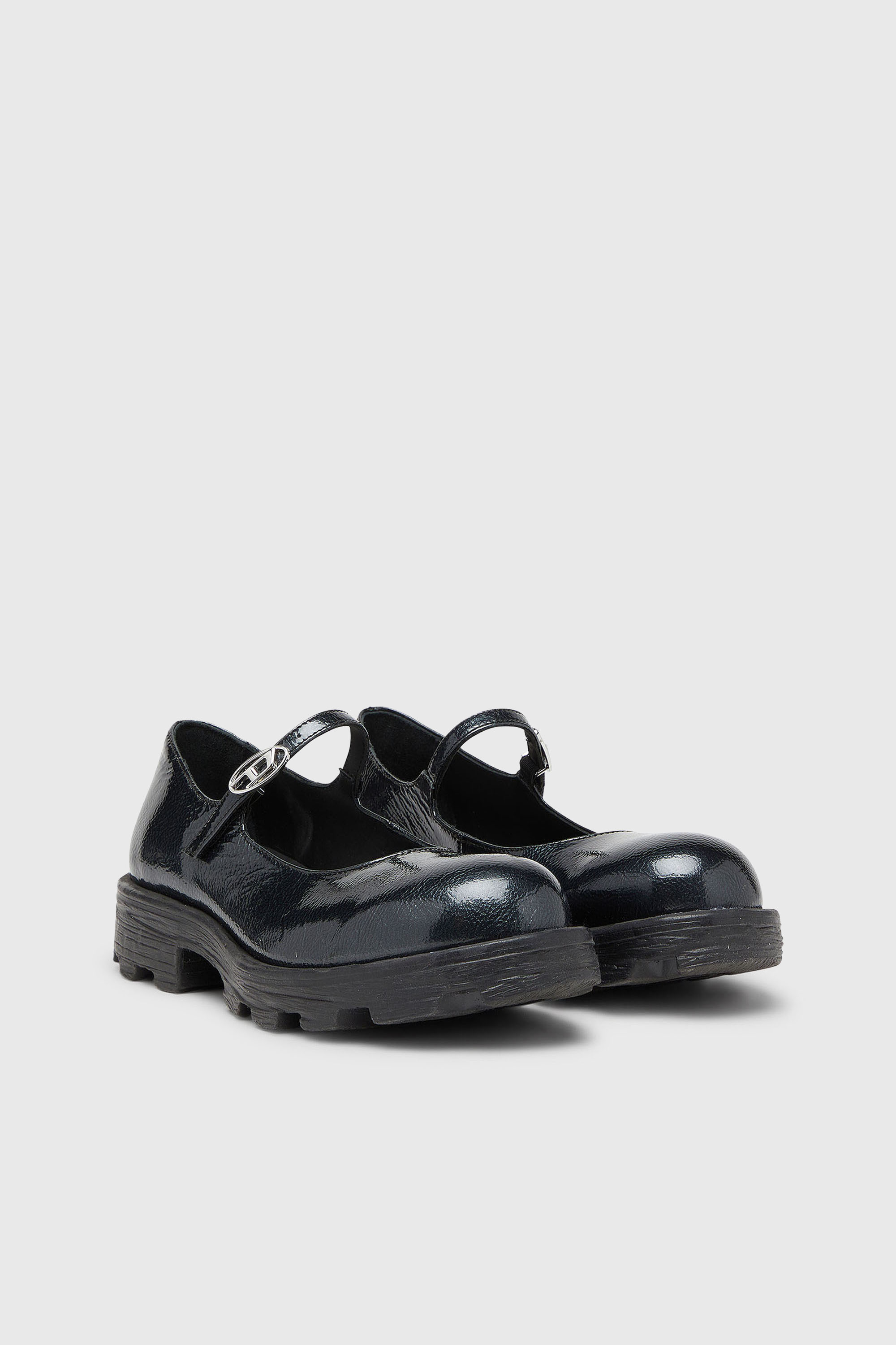 Diesel - D-HAMMER MARY JANE, Damen D-Hammer - Mary Jane mit Profilsohle aus Lackleder in Schwarz - 2