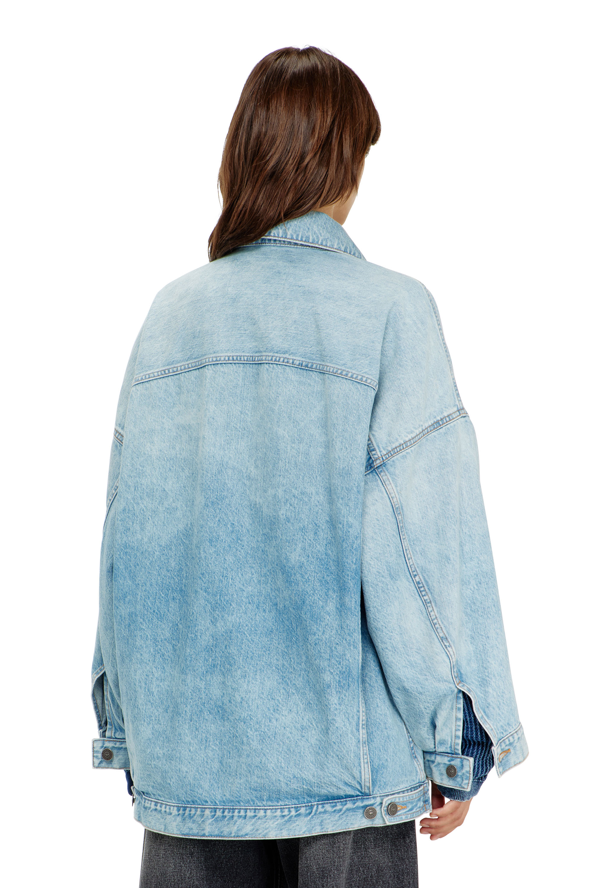 Diesel - DE-LIN, Damen Oversized denim-arbeitsjacke in Hellblau - 4