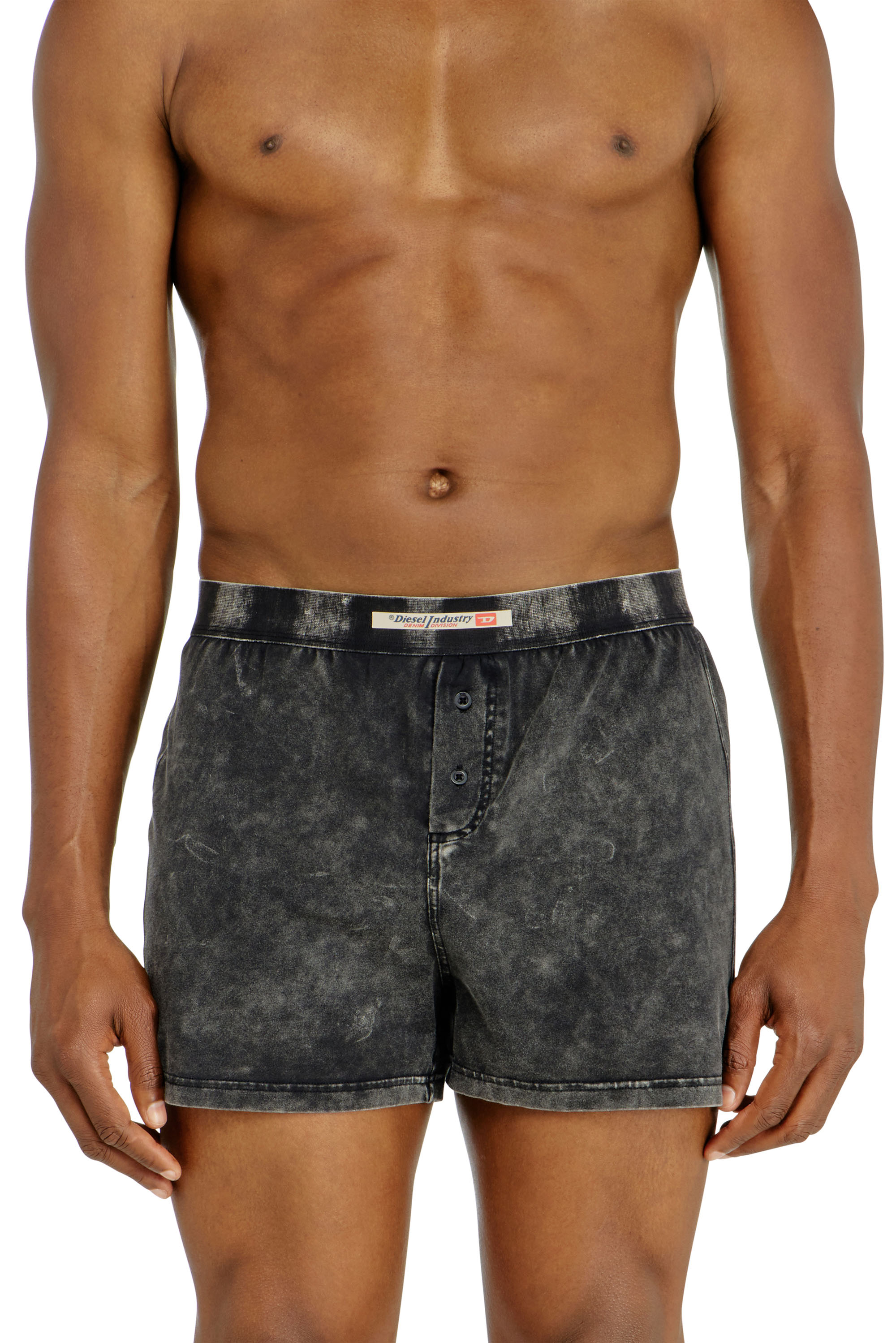 Diesel - STARPER-EL-DNM, Herren Boxers aus Baumwolle mit Denim-Effekt in Dunkelgrau - 2