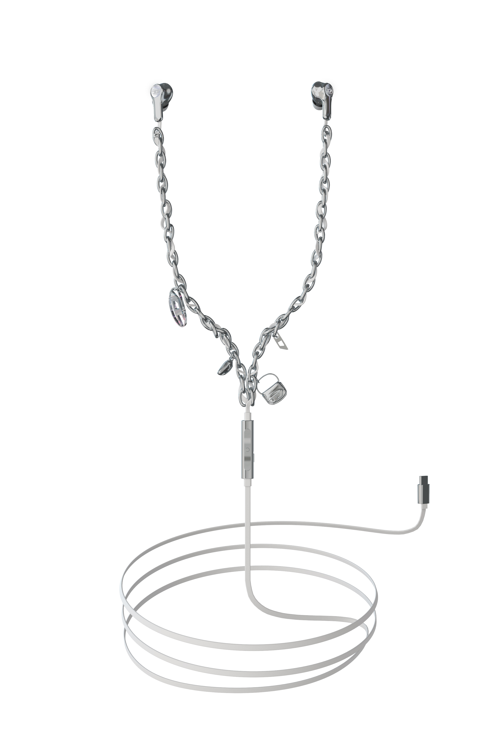 Diesel - 60458  WIRED EARBUDS WIRED EARBUDS, Unisex Wired Earbuds und charms in Silber - 1