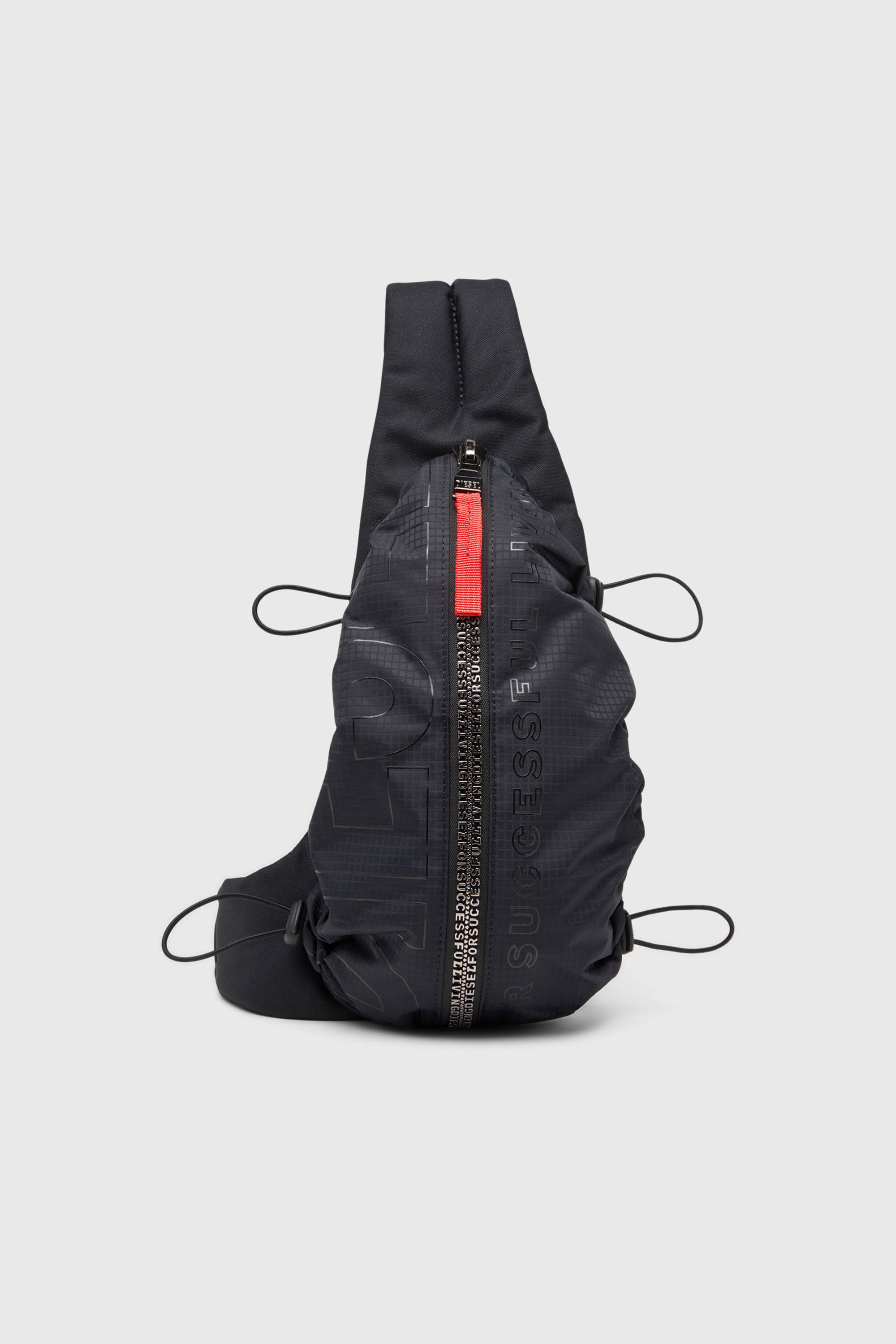 Diesel - ZIP-D CROSSBODY X, Herren Zip-D-Sling-Tasche aus kariertem Jacquard-Shell in Schwarz - 1