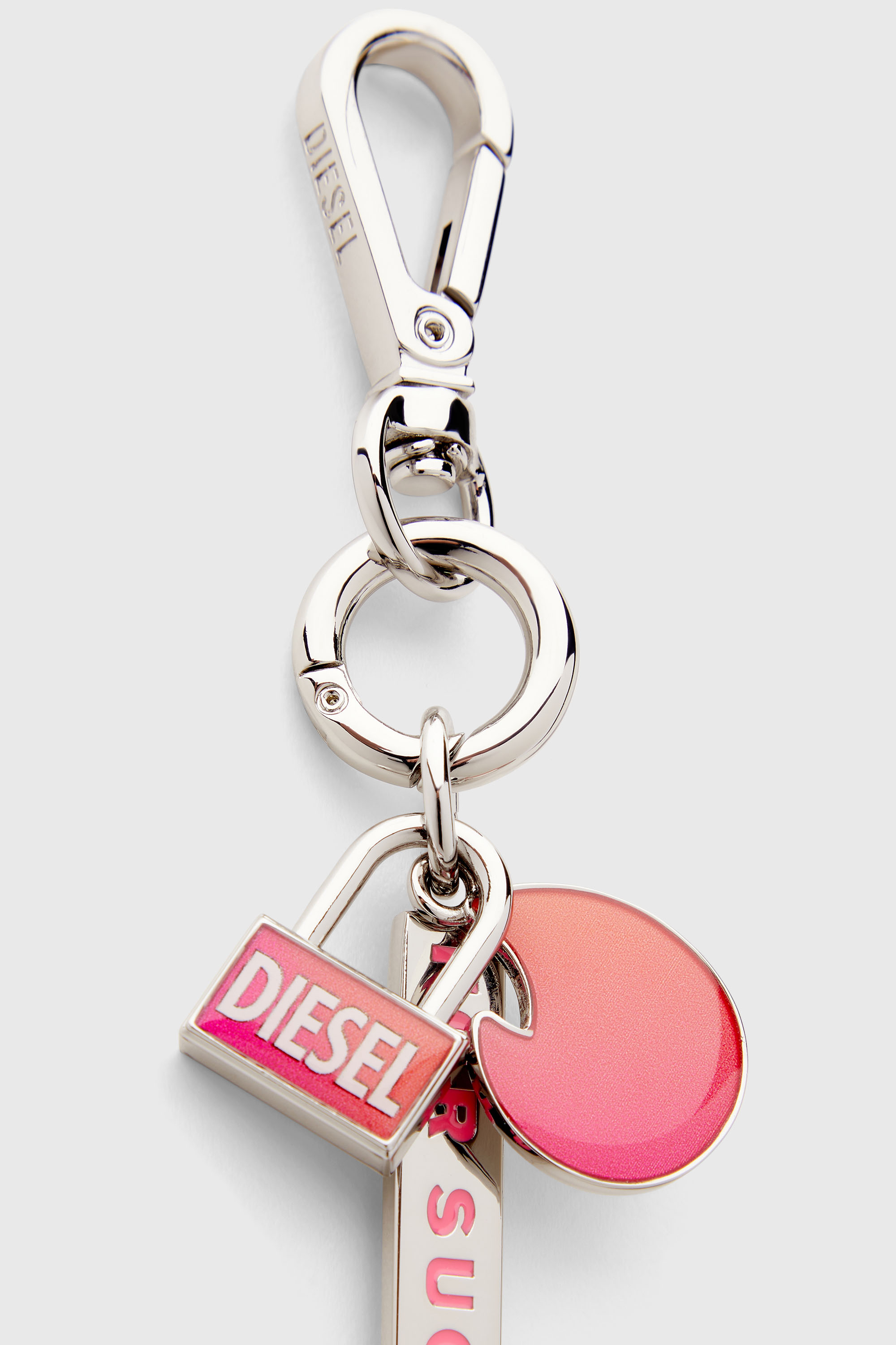 Diesel - TINDER CHARM, Unisex Degrad&eacute; metal Schl&uuml;sselanh&auml;nger in Silber/Rosa - 3