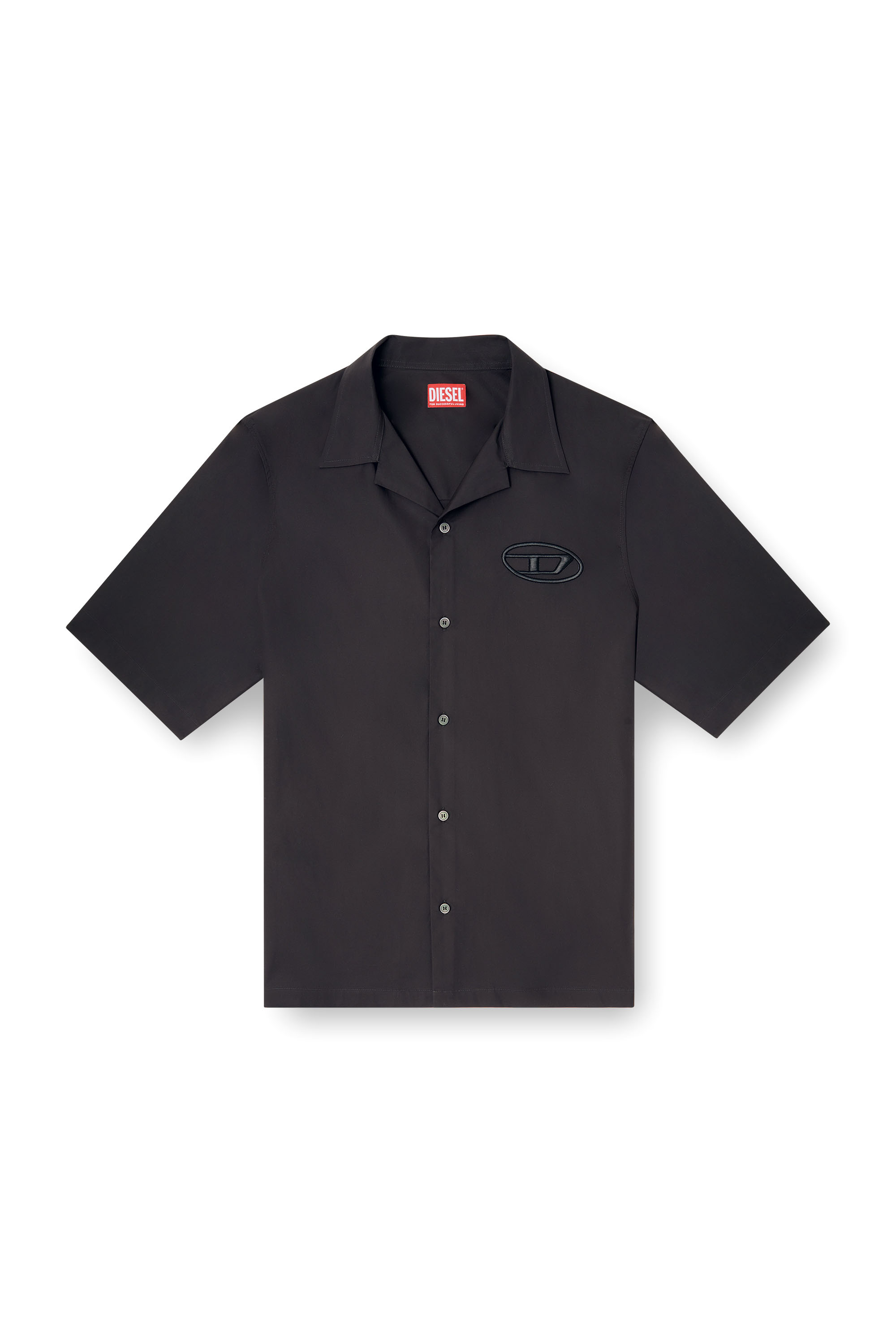 Diesel - S-MAC-PCAL, Herren Bowling-Hemd mit Oval D in Schwarz - 3