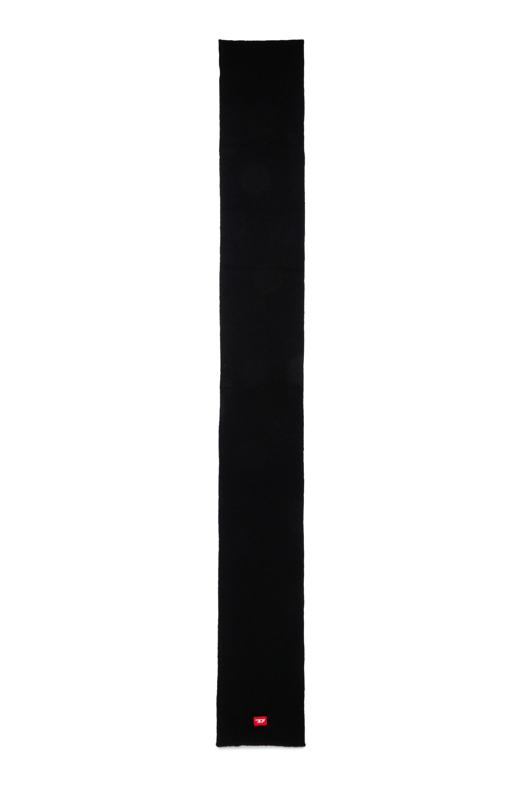 Diesel - RLOT, Unisex Schal aus Wollmischung mit D Logo patch in Schwarz - 2