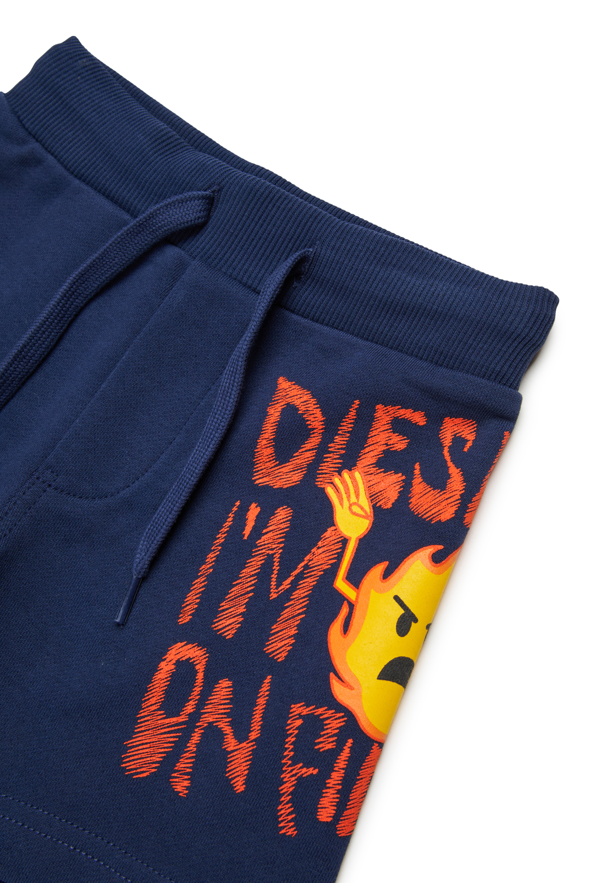 Diesel - PENDB, Herren Sweatshorts mit Flammen-Print in Blau - 3