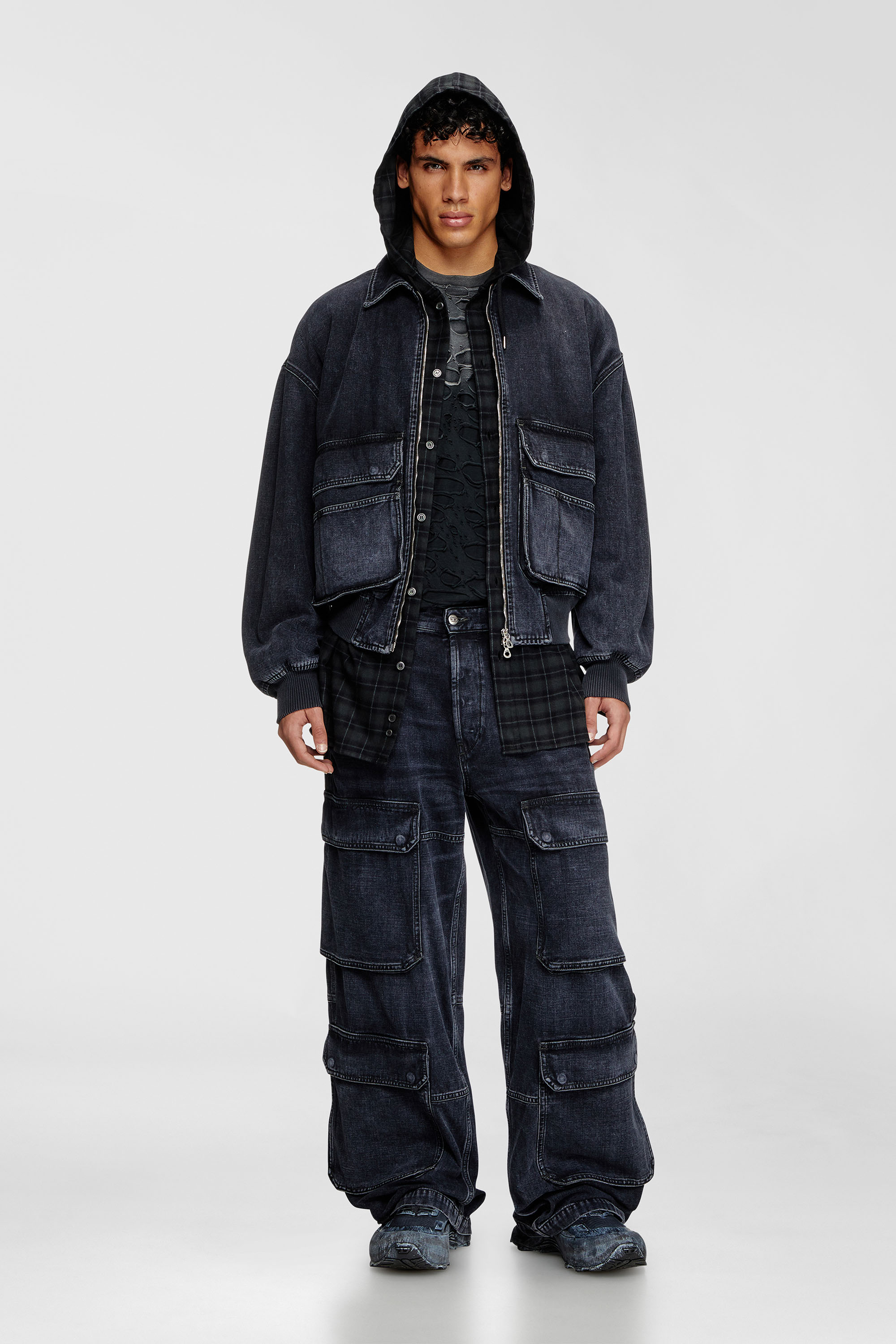 Diesel - D-KURZ, Unisex Jacke aus Denim in K&ouml;perbindung in Schwarz - 2