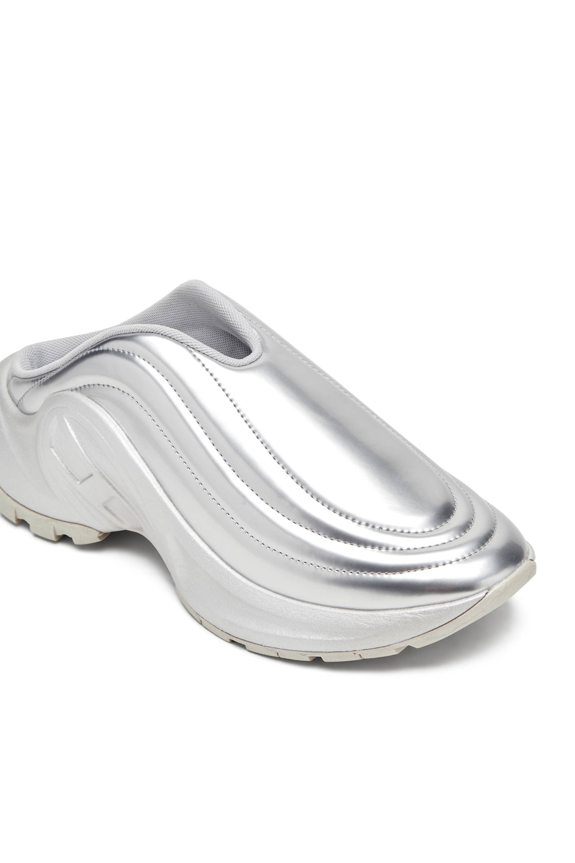 Diesel - S-D-RUNNER MULE X, Unisex Pantoletten in Metallic-Optik in Silber - 6