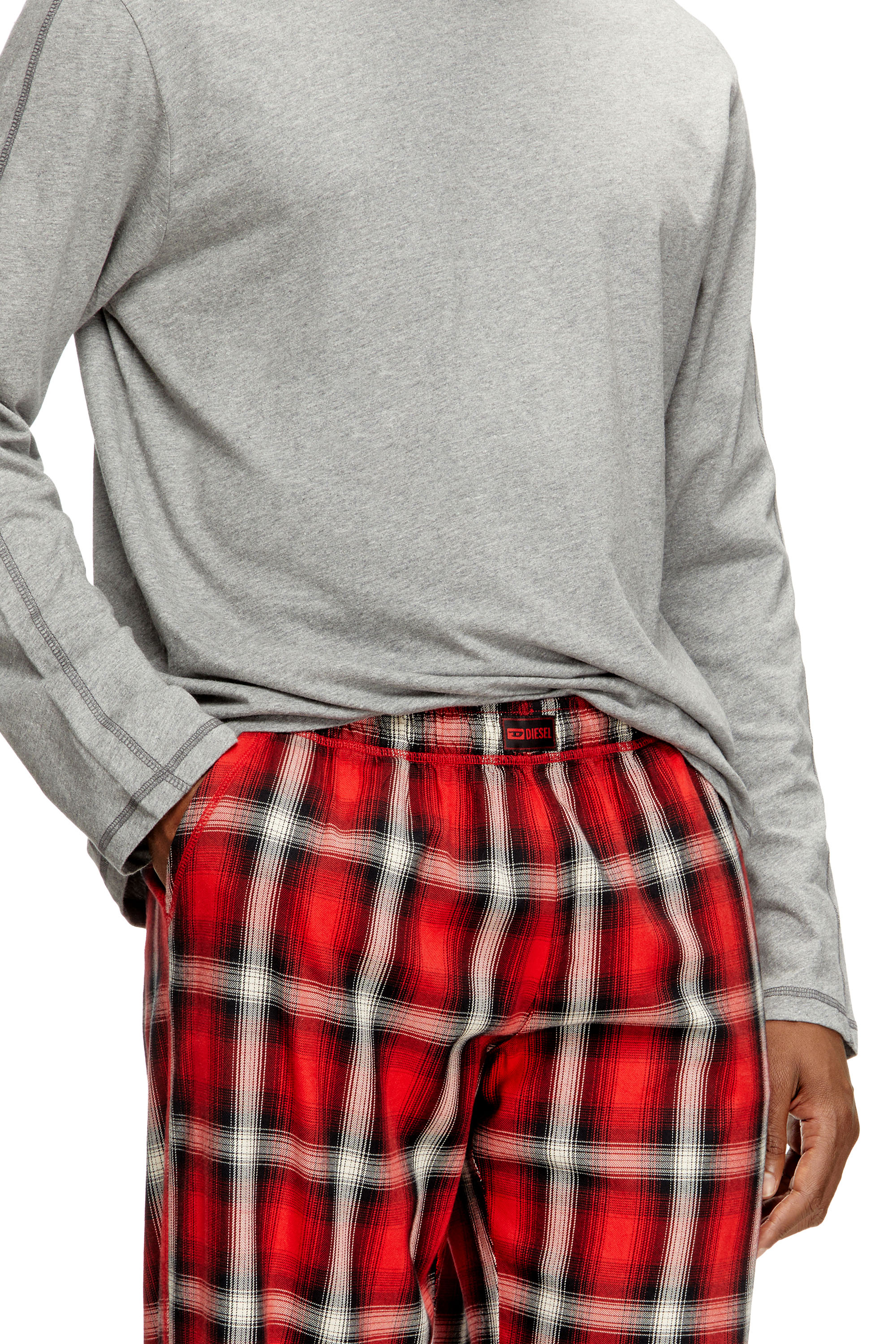Diesel - KIT-LIAM, Herren Baumwoll-Pyjama-Set mit karierten Hosen in null - 3